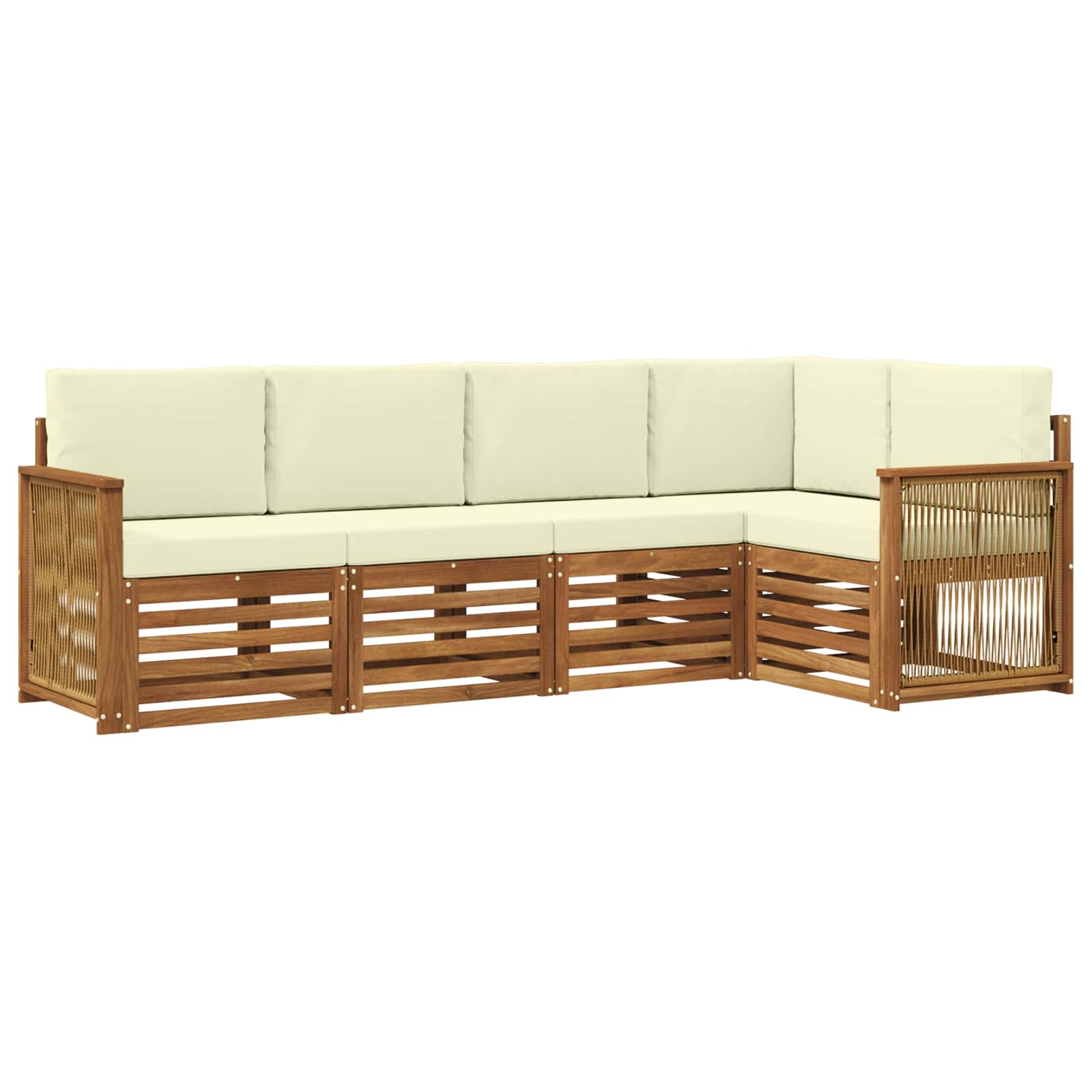 vidaXL Sofa-Sets 5 pcs Naturel Massief Acaciahout