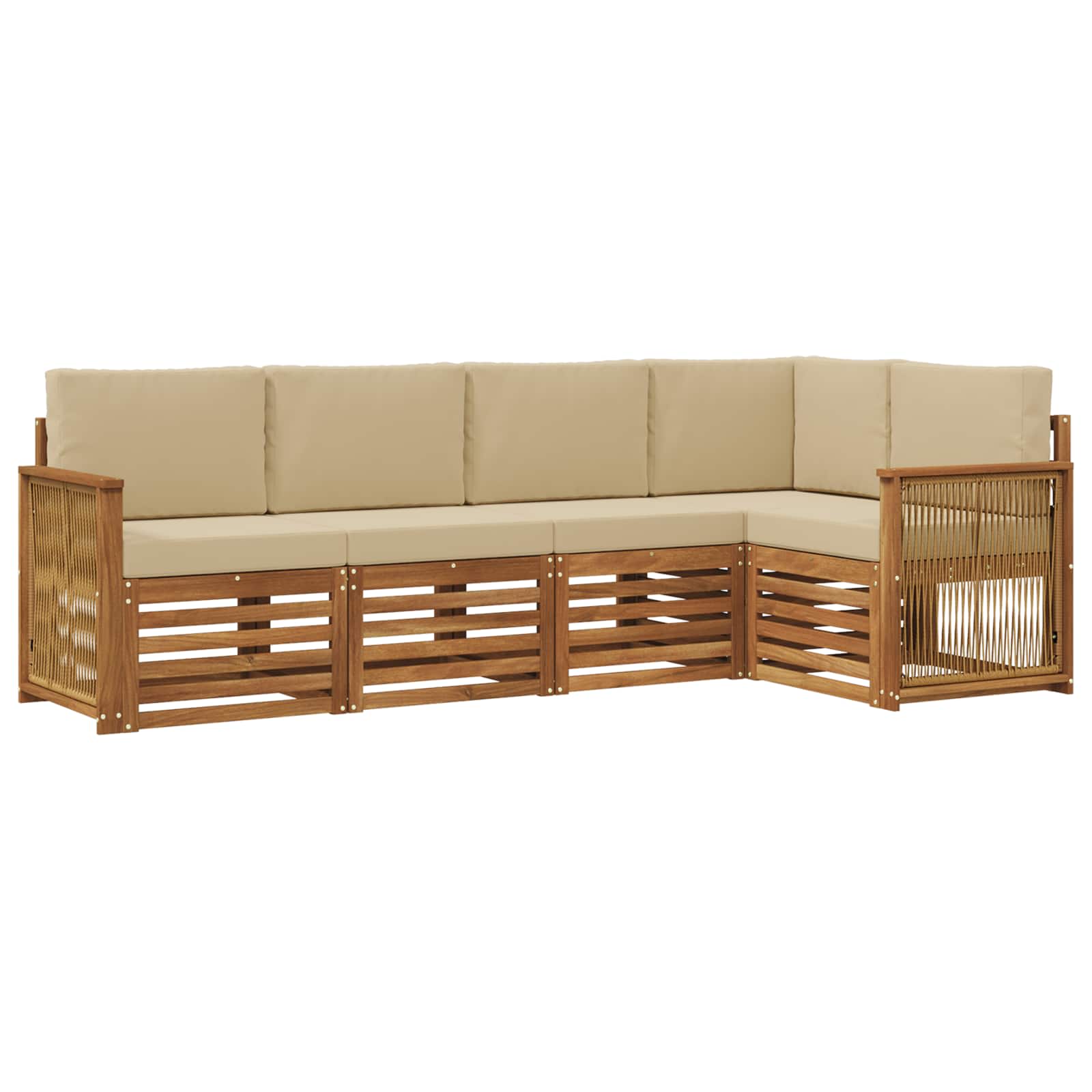 vidaXL Sofa-Sets 5 pcs Naturel Massief Acaciahout