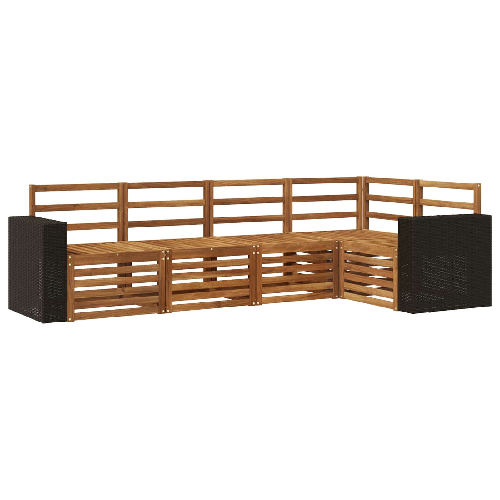 vidaXL Sofa-Sets 5 pcs Naturel Massief Acaciahout