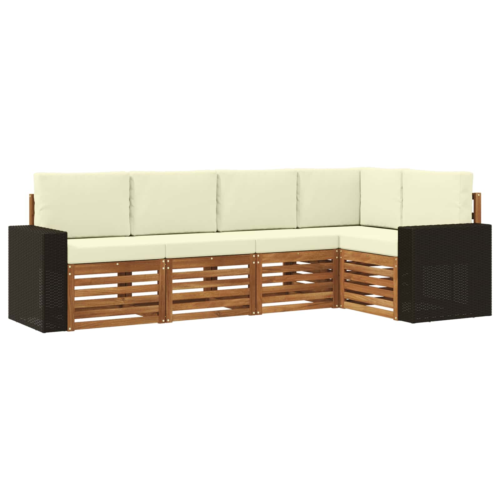 vidaXL Sofa-Sets 5 pcs Naturel Massief Acaciahout