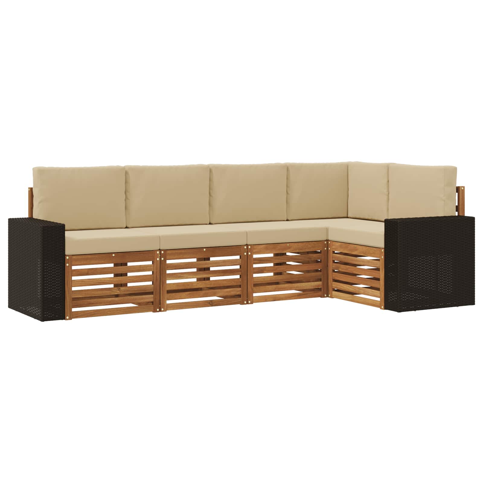 vidaXL Sofa-Sets 5 pcs Naturel Massief Acaciahout