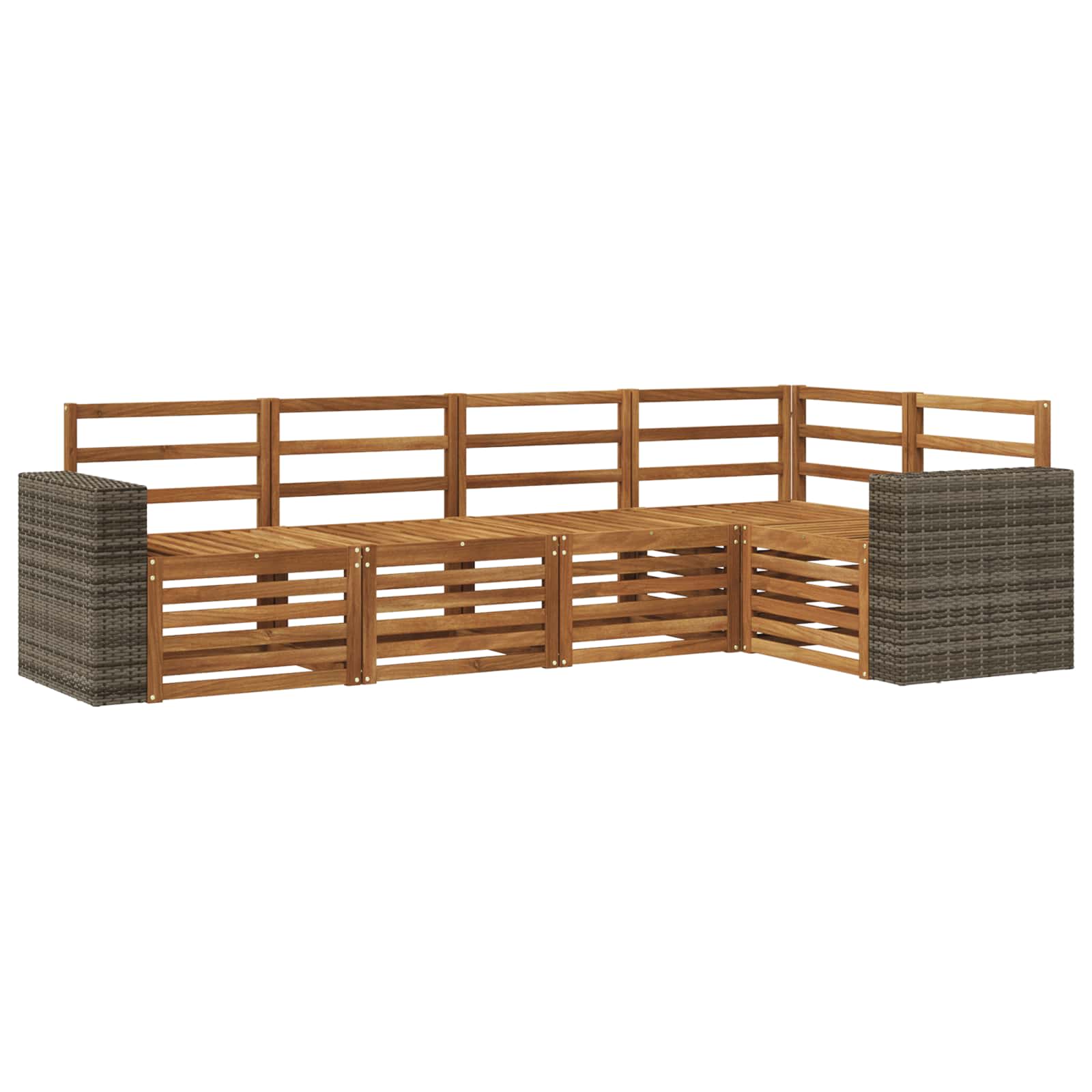vidaXL Sofa-Sets 5 pcs Naturel Massief Acaciahout