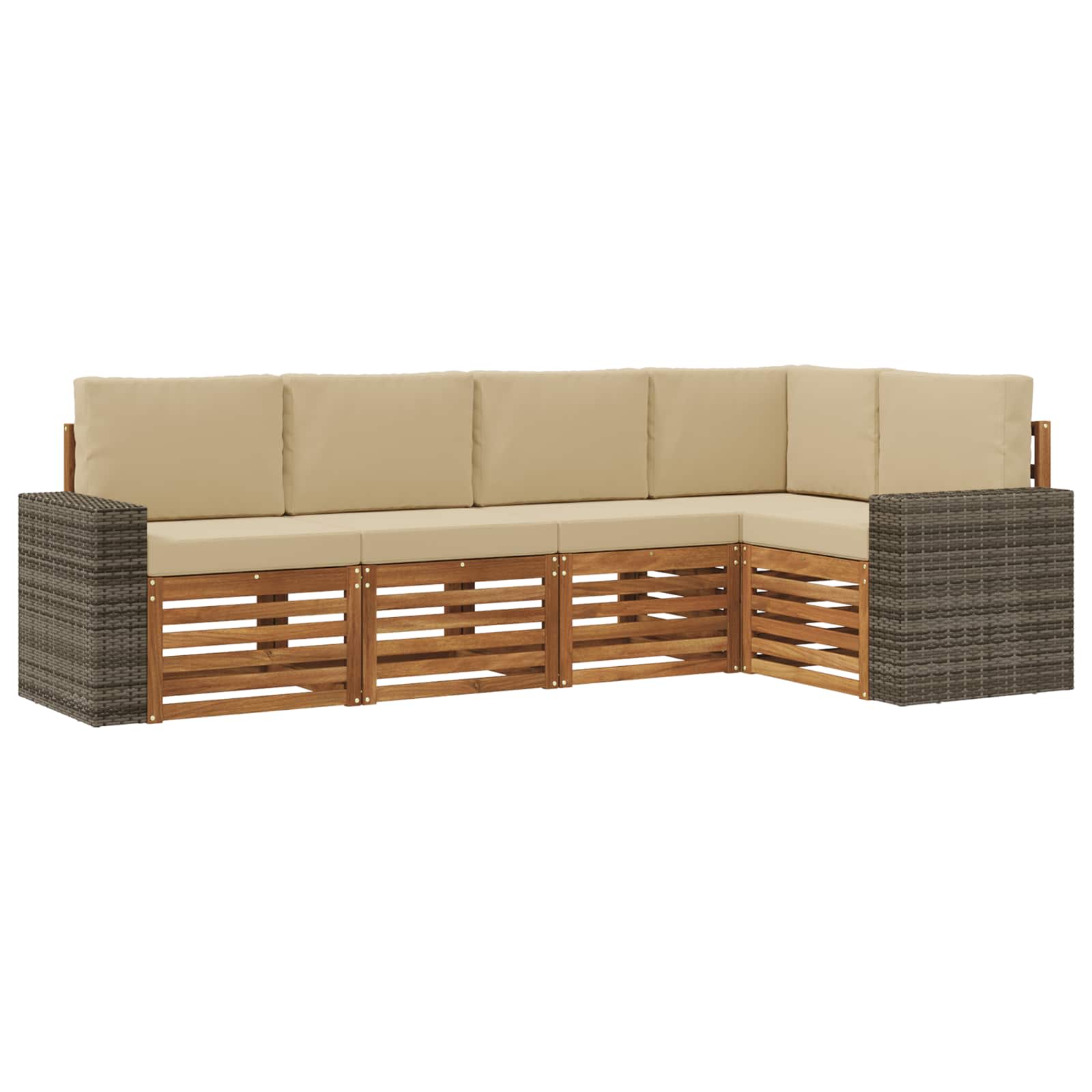 vidaXL Sofa-Sets 5 pcs Naturel Massief Acaciahout