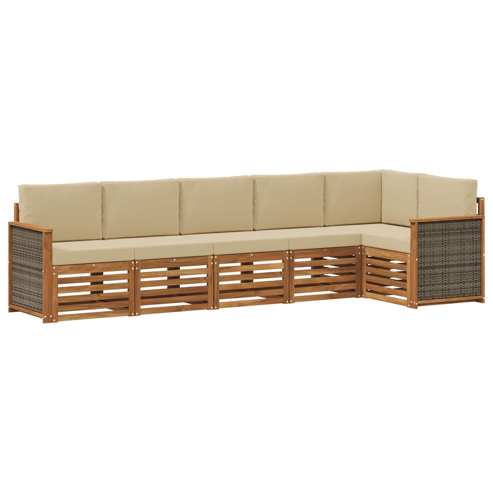 vidaXL Sofa-Sets 6 pcs Naturel Massief Acaciahout