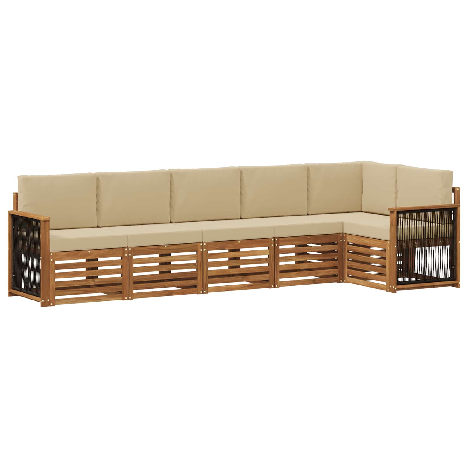 vidaXL Sofa-Sets 6 pcs Naturel Massief Acaciahout