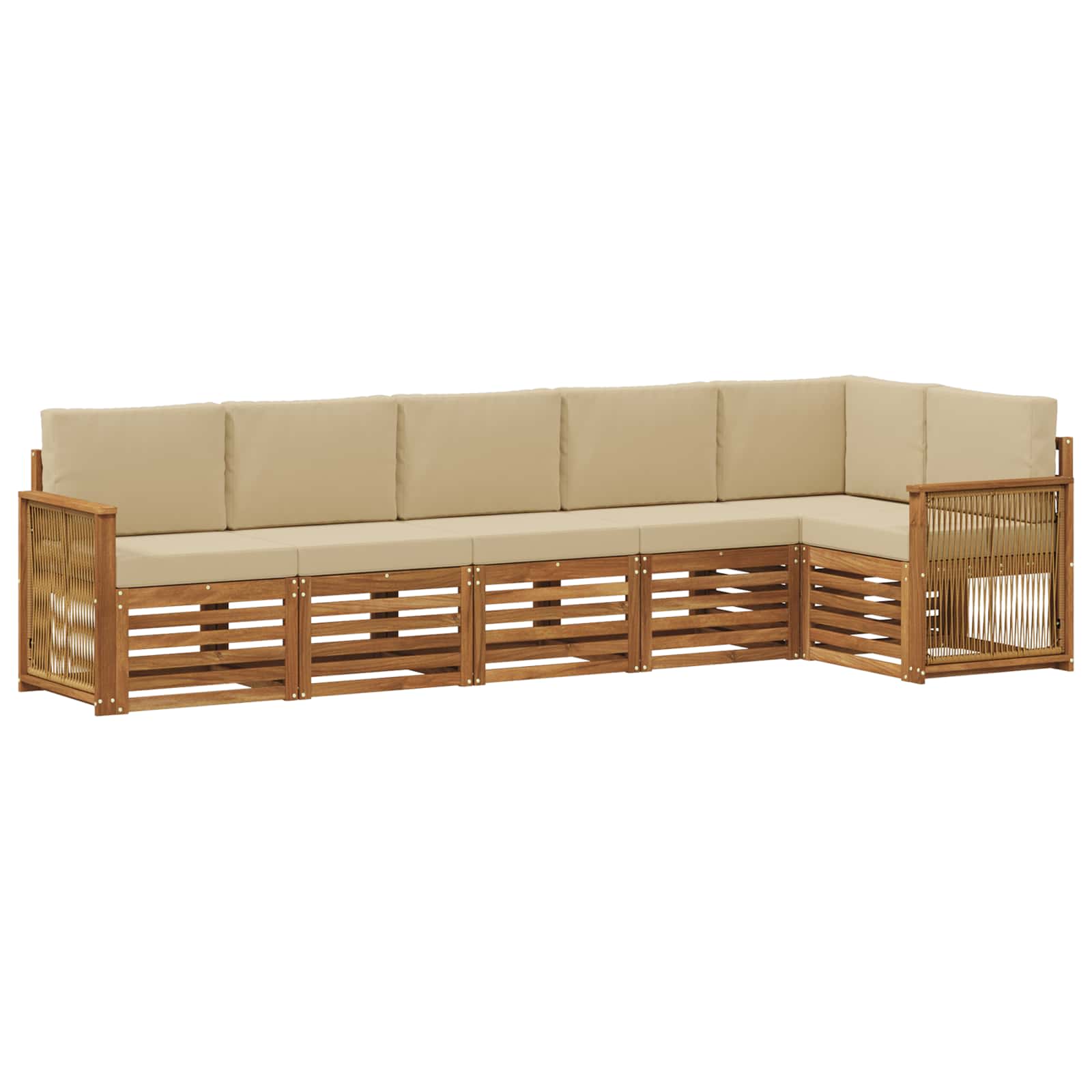vidaXL Sofa-Sets 6 pcs Naturel Massief Acaciahout