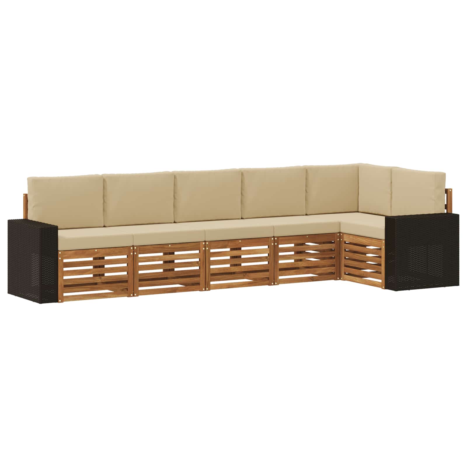 vidaXL Sofa-Sets 6 pcs Naturel Massief Acaciahout