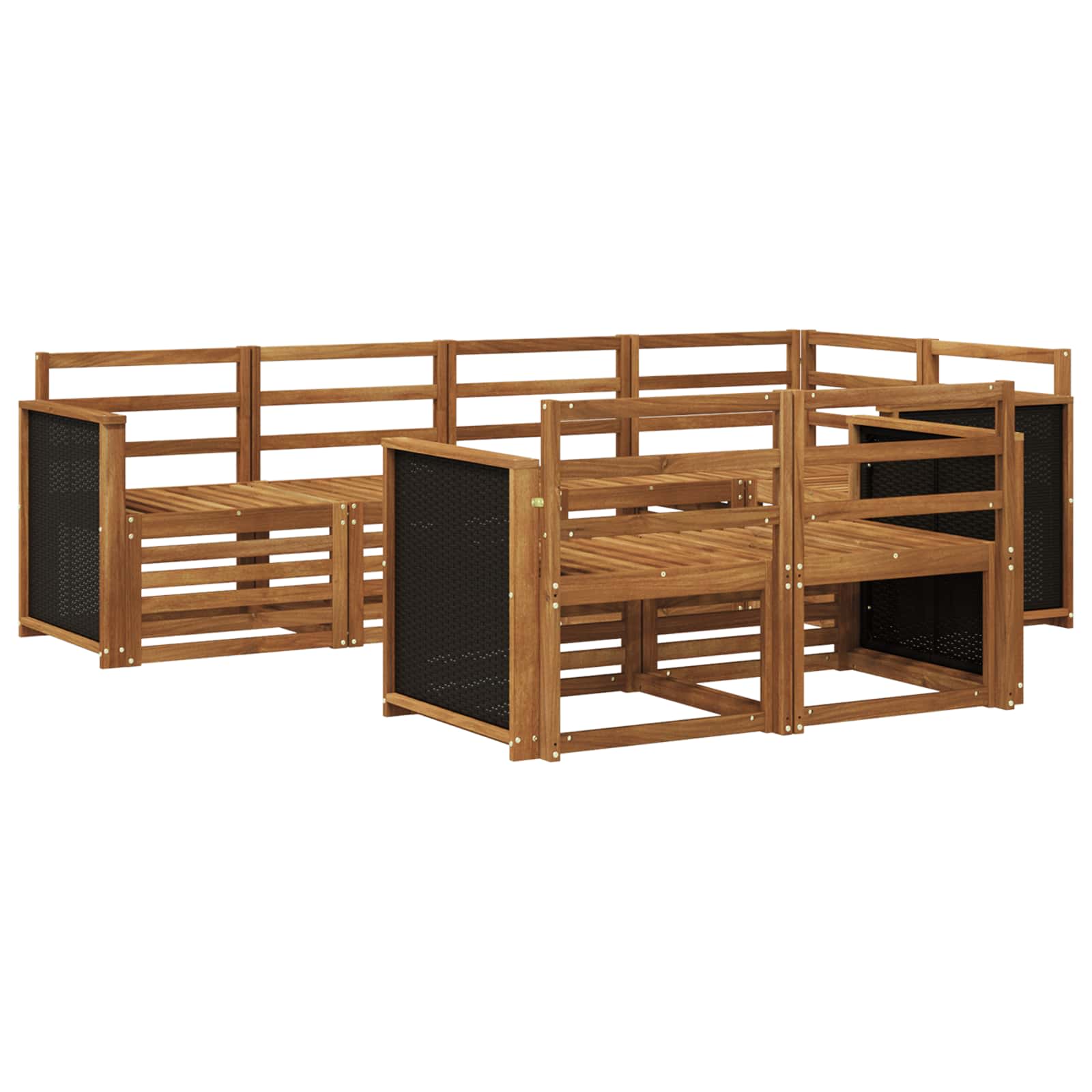 vidaXL Sofa-Sets 7 pcs Naturel Massief Acaciahout