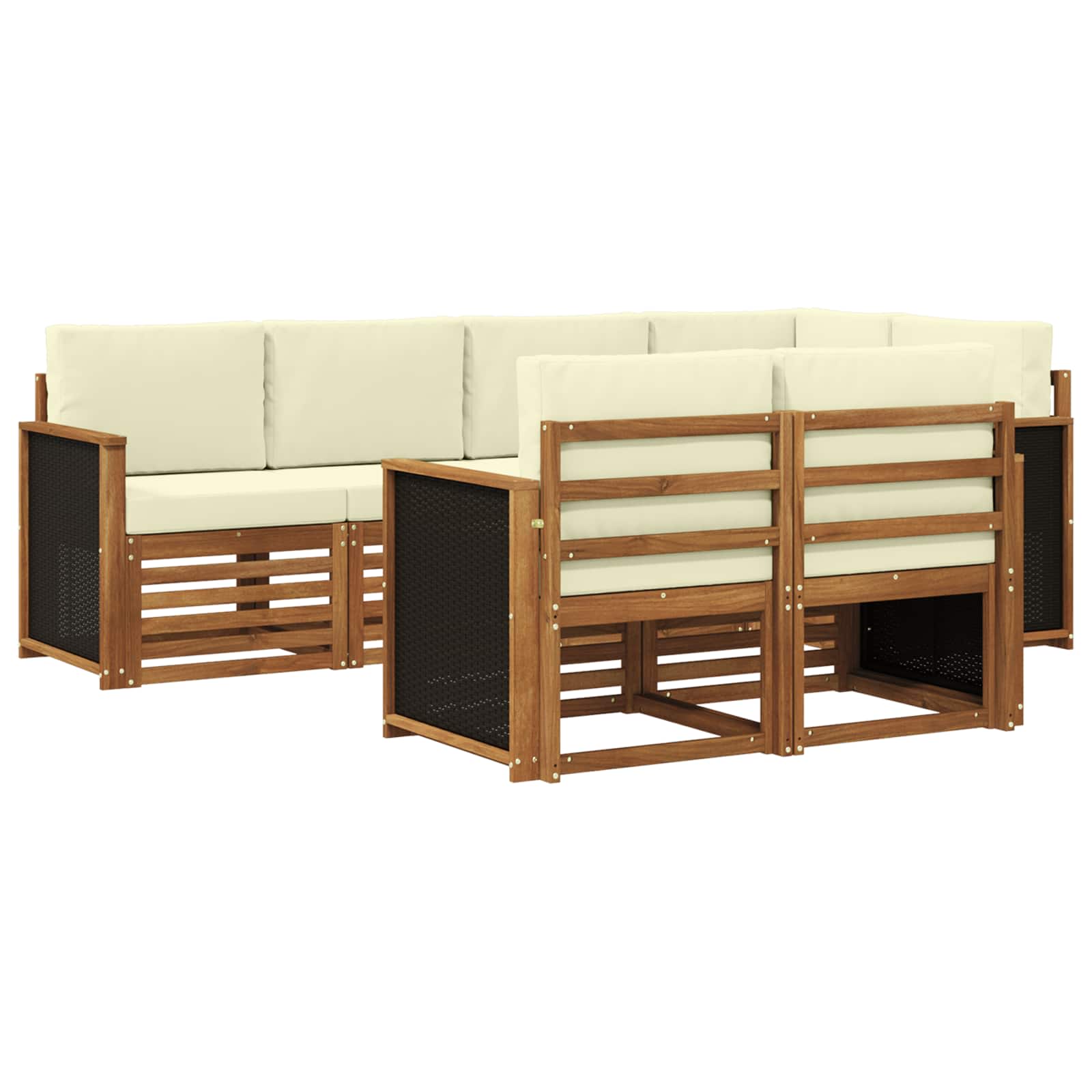 vidaXL Sofa-Sets 7 pcs Naturel Massief Acaciahout