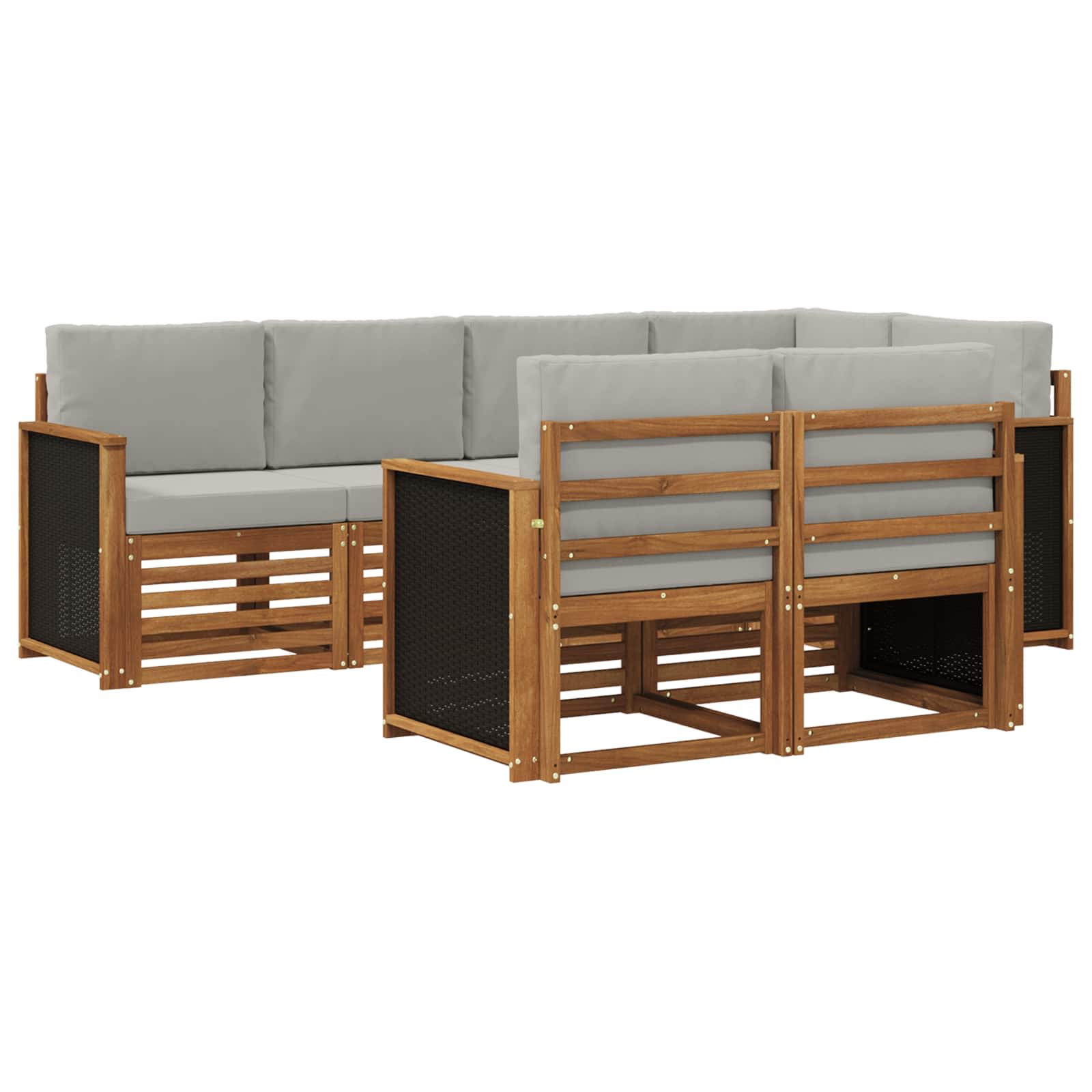vidaXL Sofa-Sets 7 pcs Naturel Massief Acaciahout