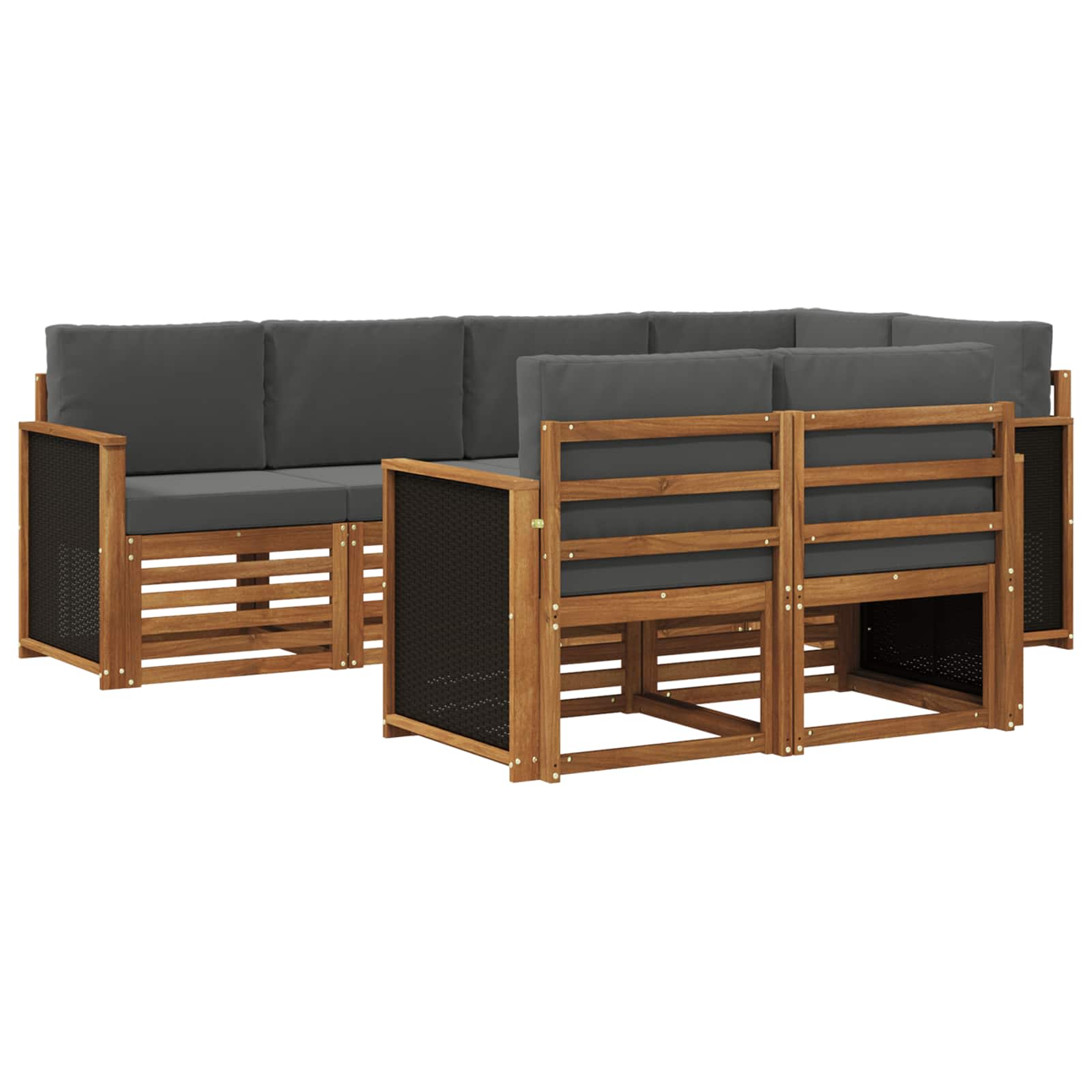 vidaXL Sofa-Sets 7 pcs Naturel Massief Acaciahout