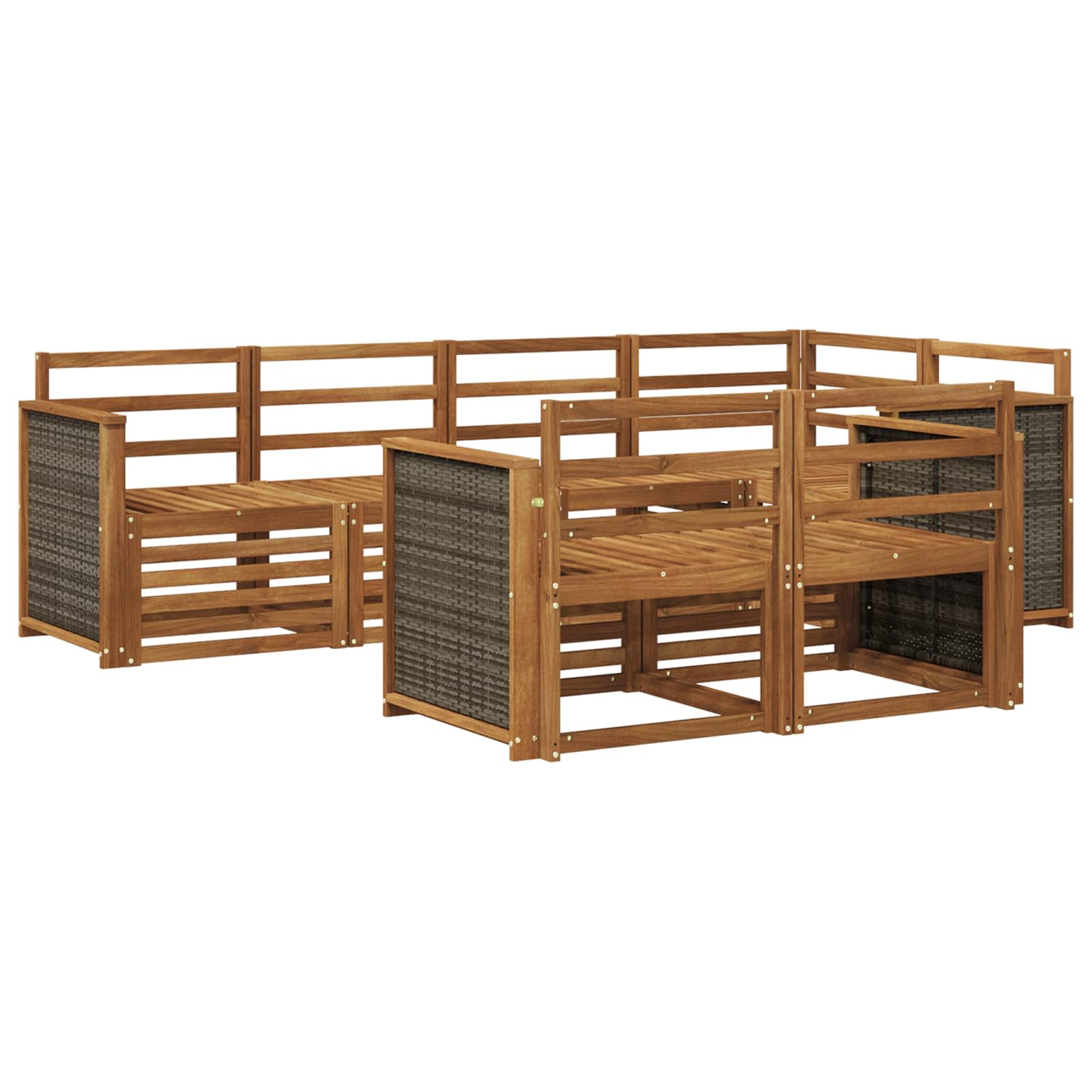 vidaXL Sofa-Sets 7 pcs Naturel Massief Acaciahout