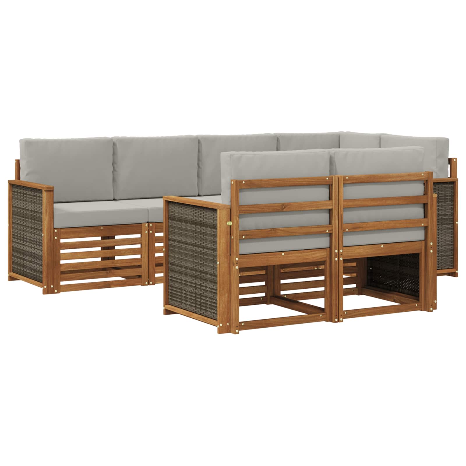 vidaXL Sofa-Sets 7 pcs Naturel Massief Acaciahout