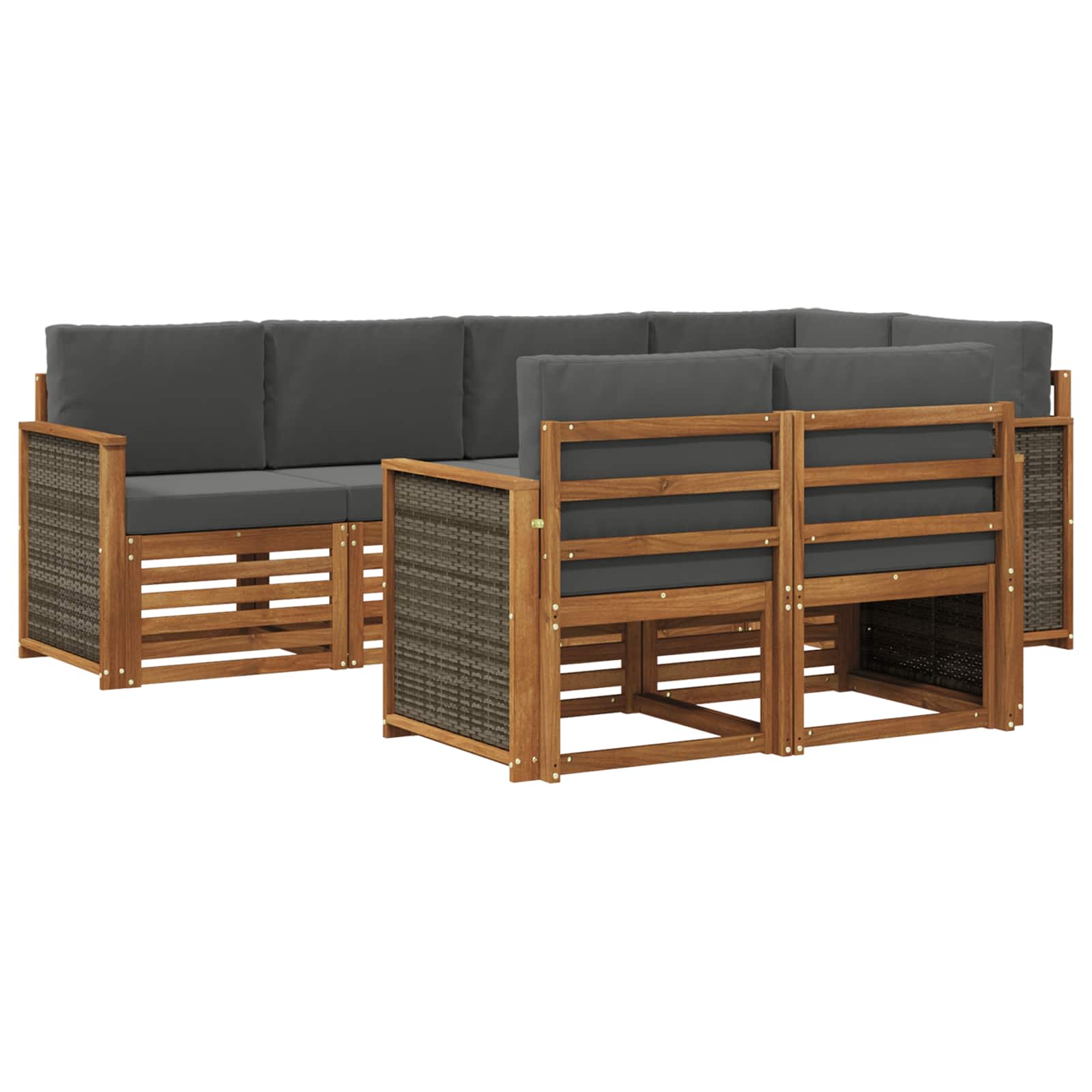 vidaXL Sofa-Sets 7 pcs Naturel Massief Acaciahout
