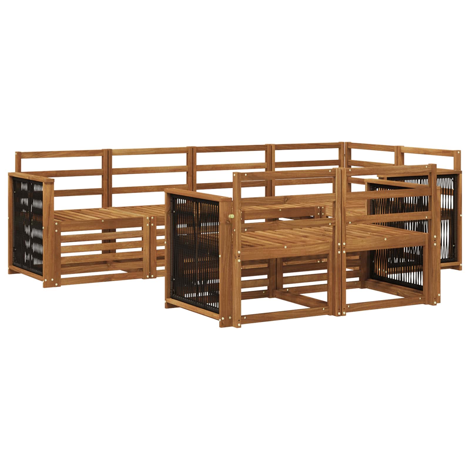 vidaXL Sofa-Sets 7 pcs Naturel Massief Acaciahout