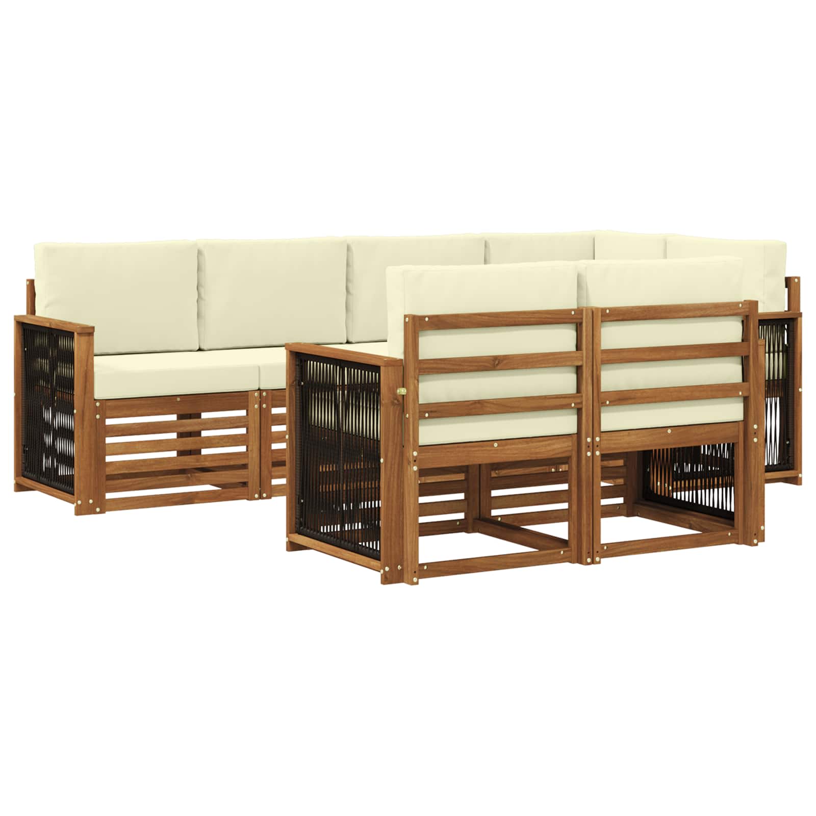 vidaXL Sofa-Sets 7 pcs Naturel Massief Acaciahout