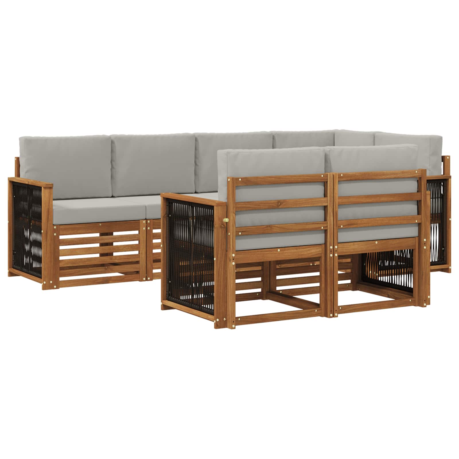 vidaXL Sofa-Sets 7 pcs Naturel Massief Acaciahout