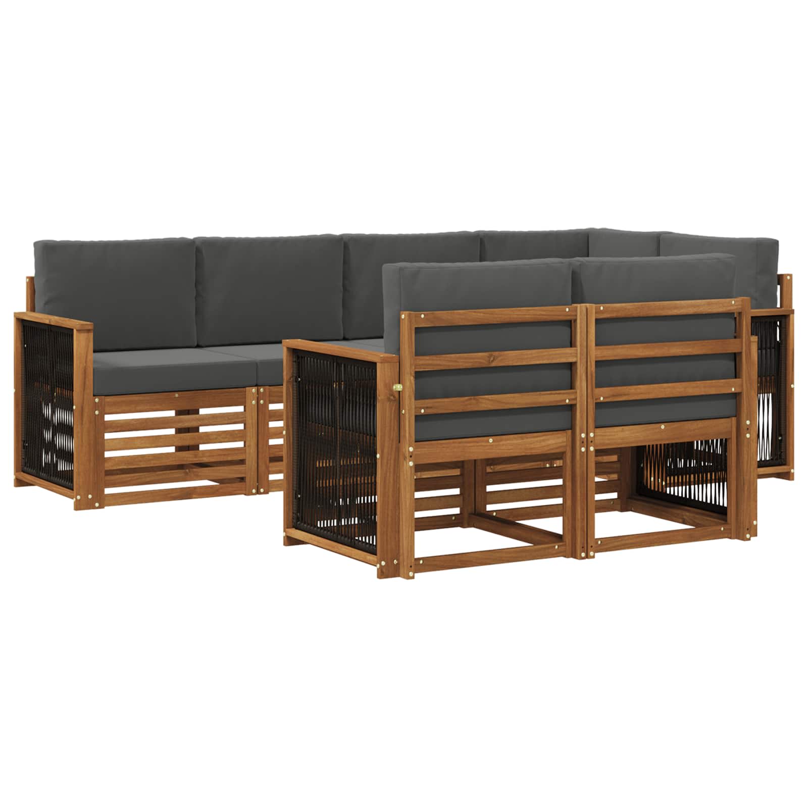 vidaXL Sofa-Sets 7 pcs Naturel Massief Acaciahout