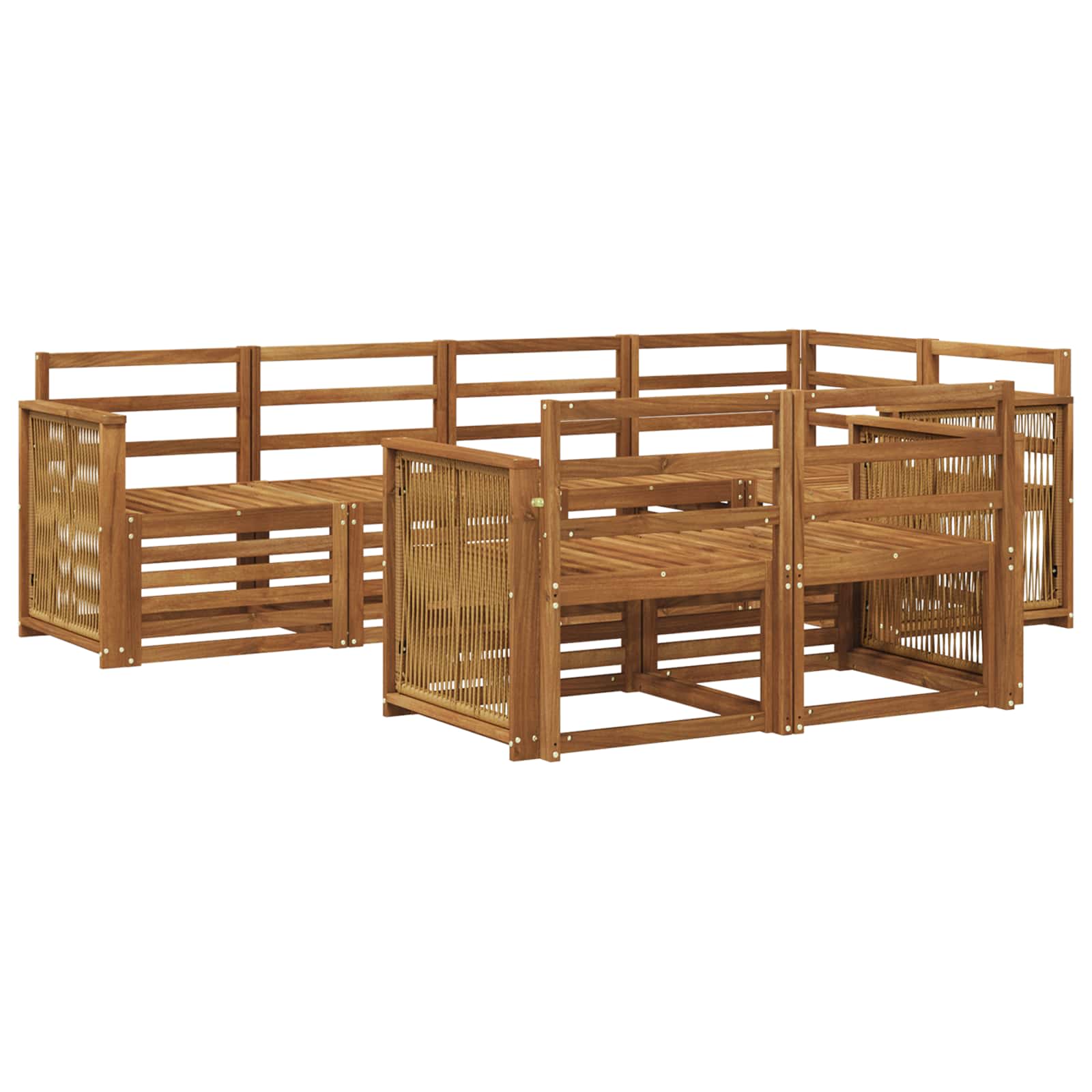 vidaXL Sofa-Sets 7 pcs Naturel Massief Acaciahout
