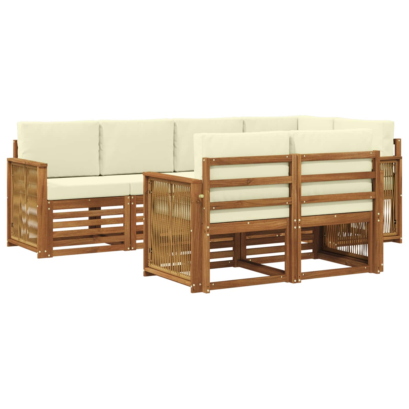 vidaXL Sofa-Sets 7 pcs Naturel Massief Acaciahout
