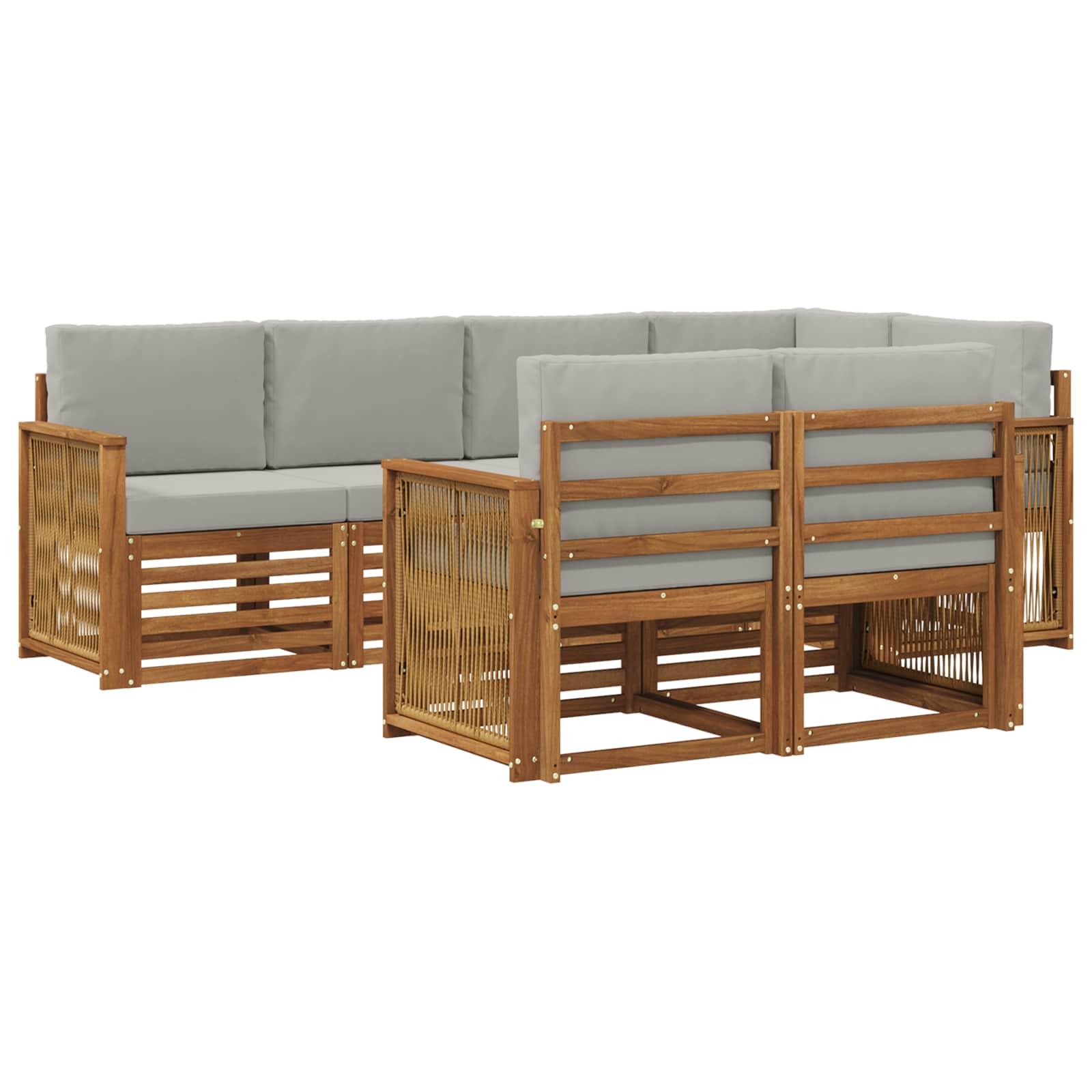 vidaXL Sofa-Sets 7 pcs Naturel Massief Acaciahout