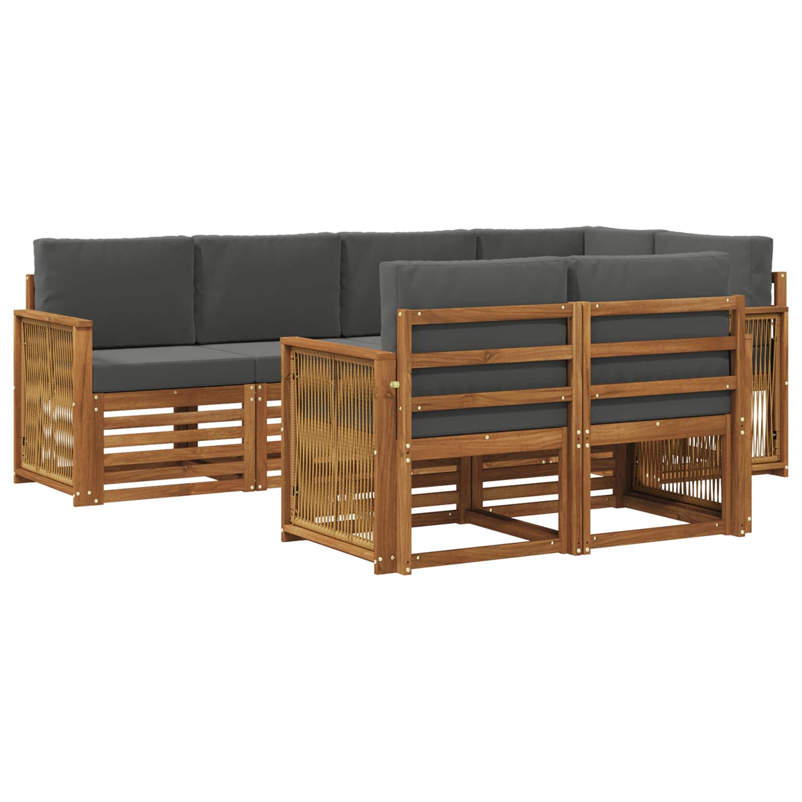 vidaXL Sofa-Sets 7 pcs Naturel Massief Acaciahout