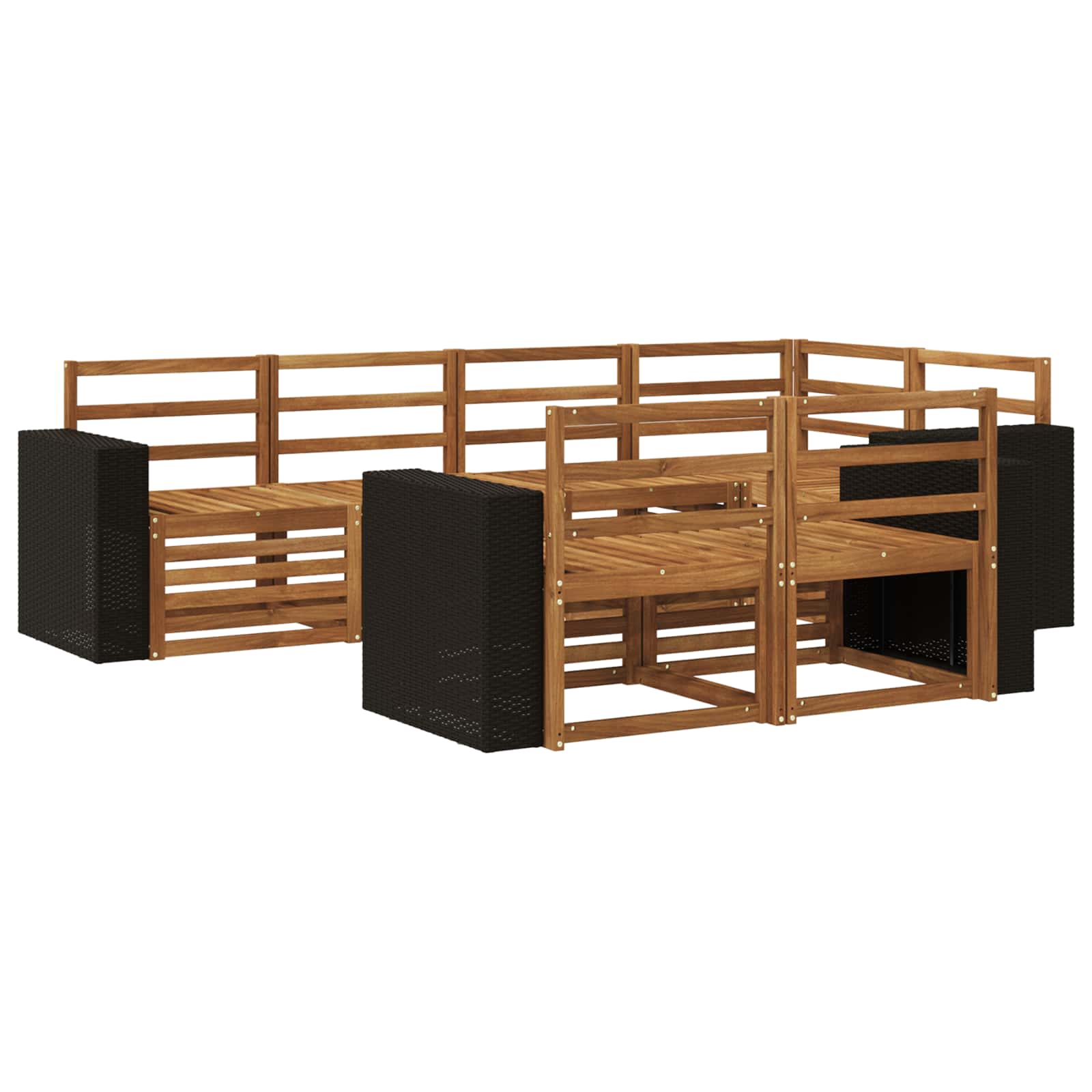 vidaXL Sofa-Sets 7 pcs Naturel Massief Acaciahout