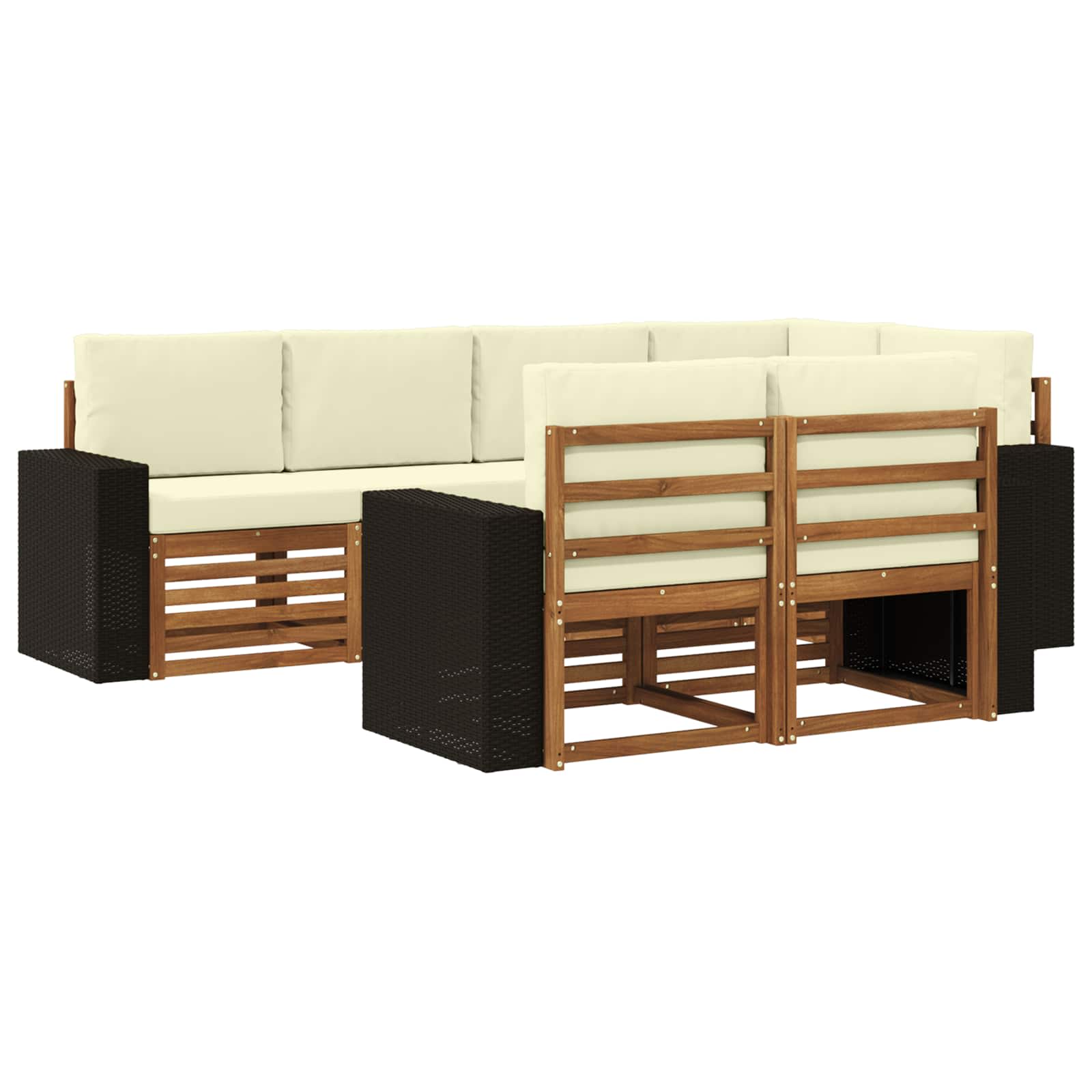 vidaXL Sofa-Sets 7 pcs Naturel Massief Acaciahout