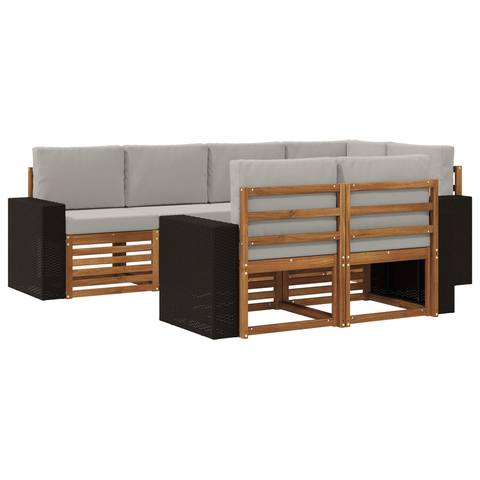 vidaXL Sofa-Sets 7 pcs Naturel Massief Acaciahout