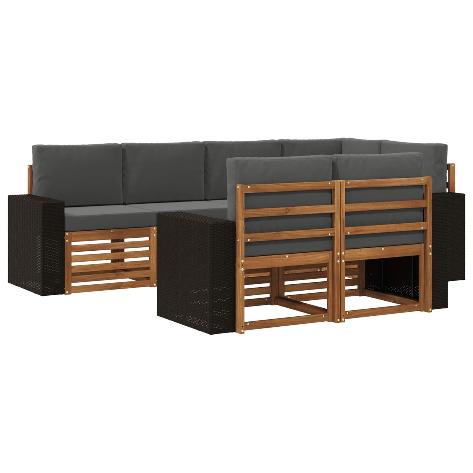 vidaXL Sofa-Sets 7 pcs Naturel Massief Acaciahout