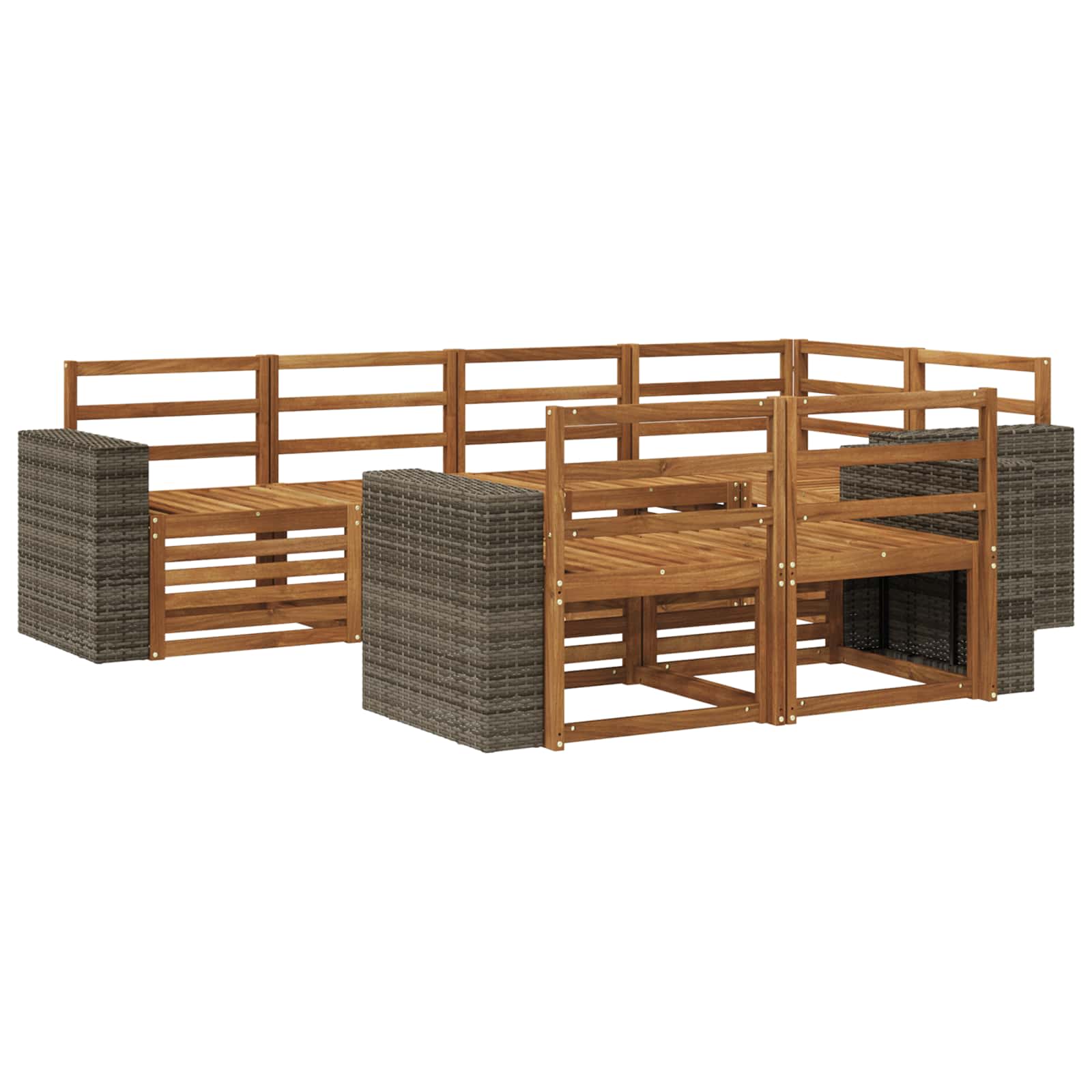 vidaXL Sofa-Sets 7 pcs Naturel Massief Acaciahout