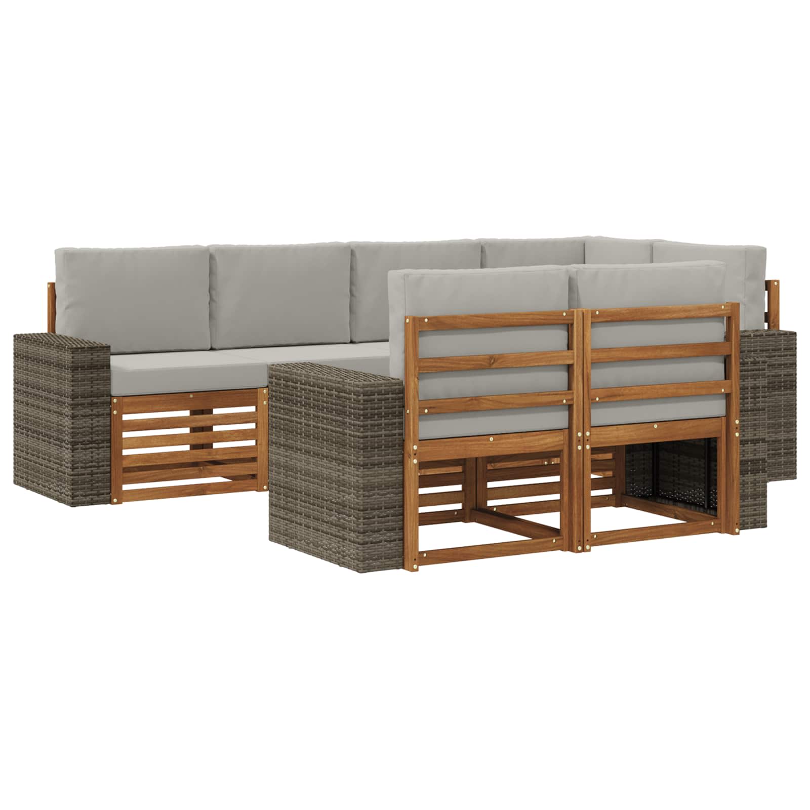 vidaXL Sofa-Sets 7 pcs Naturel Massief Acaciahout
