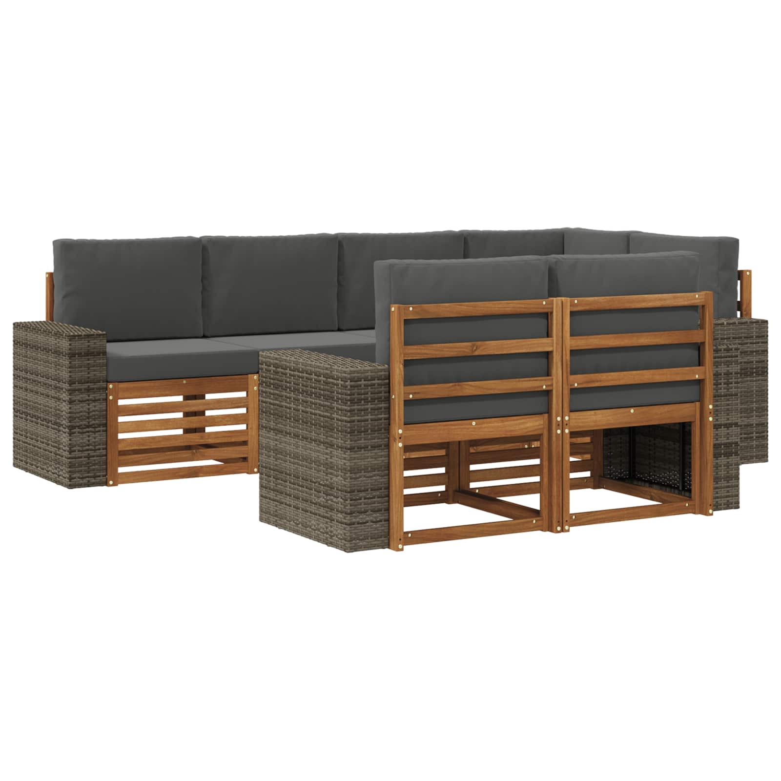 vidaXL Sofa-Sets 7 pcs Naturel Massief Acaciahout
