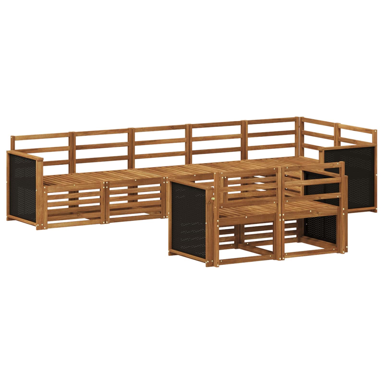 vidaXL Sofa-Sets 8 pcs Naturel Massief Acaciahout