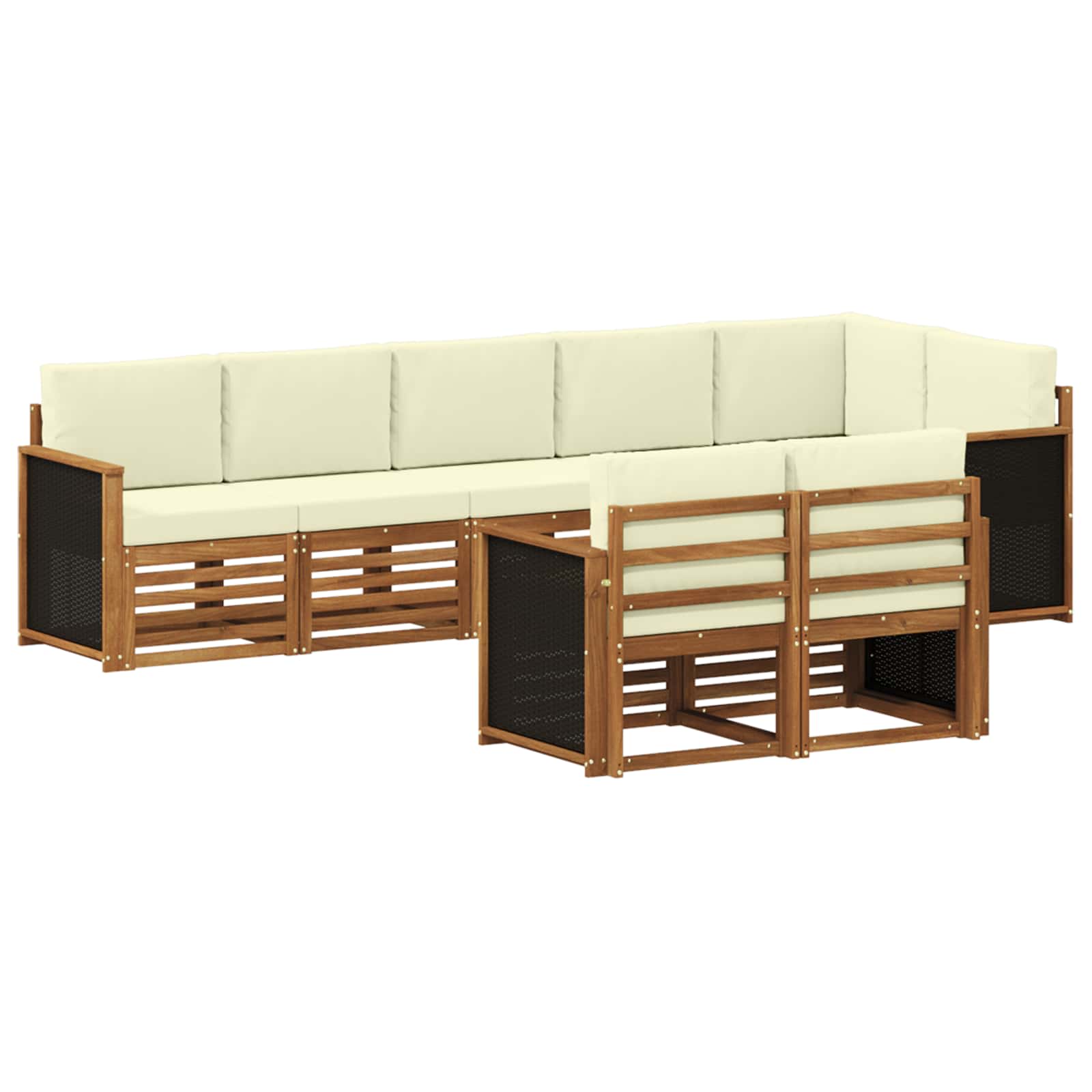vidaXL Sofa-Sets 8 pcs Naturel Massief Acaciahout
