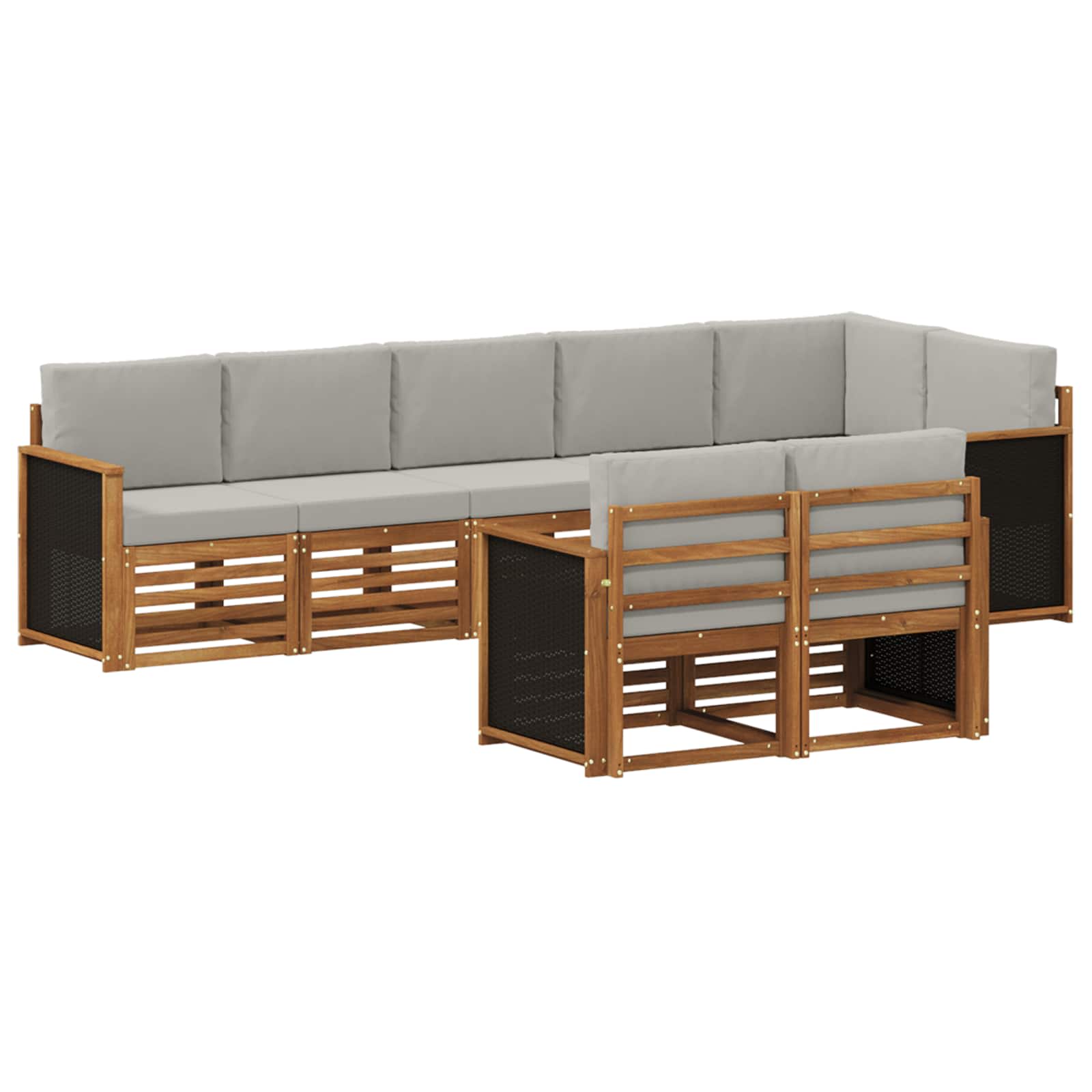 vidaXL Sofa-Sets 8 pcs Naturel Massief Acaciahout