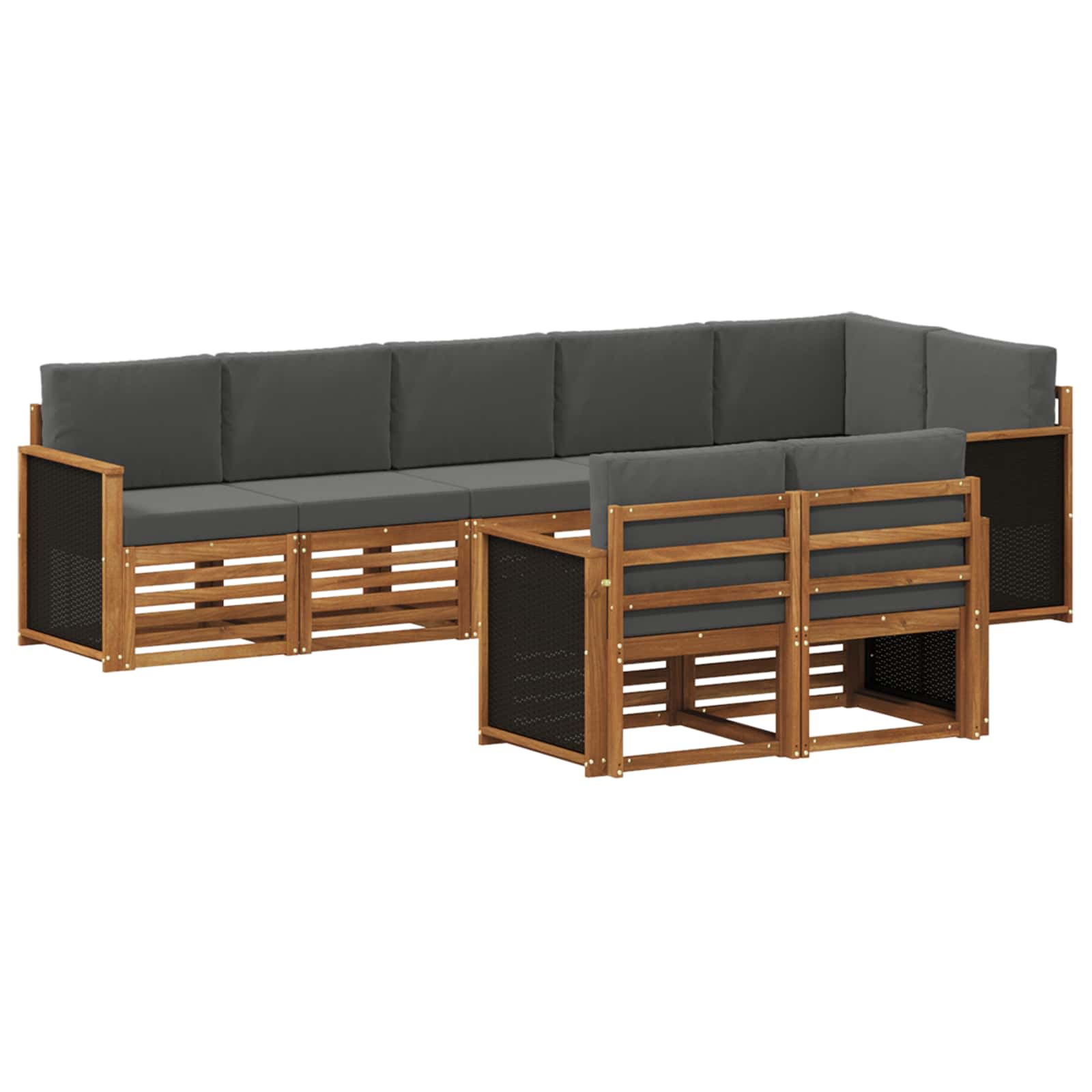 vidaXL Sofa-Sets 8 pcs Naturel Massief Acaciahout