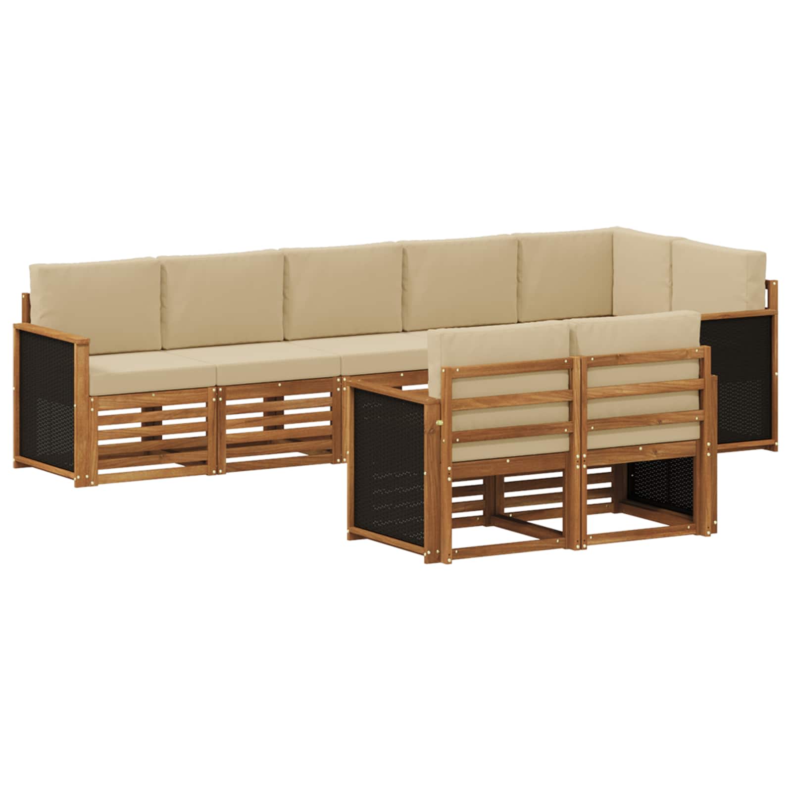 vidaXL Sofa-Sets 8 pcs Naturel Massief Acaciahout