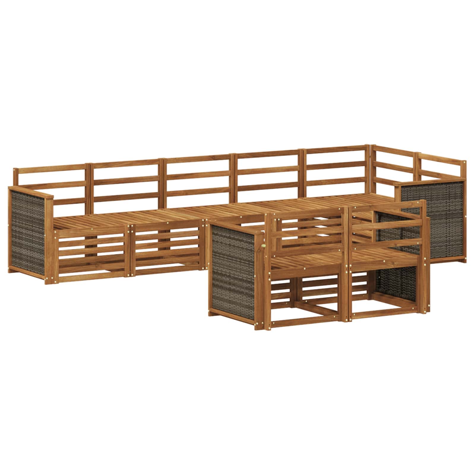 vidaXL Sofa-Sets 8 pcs Naturel Massief Acaciahout