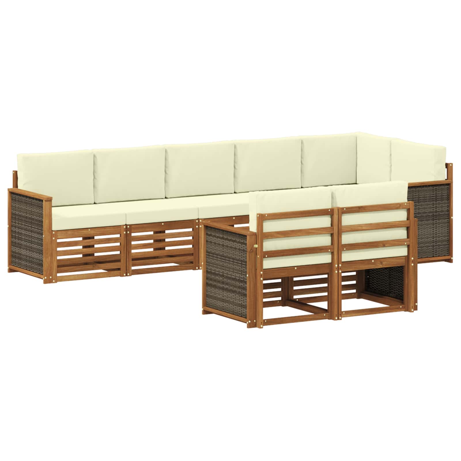 vidaXL Sofa-Sets 8 pcs Naturel Massief Acaciahout
