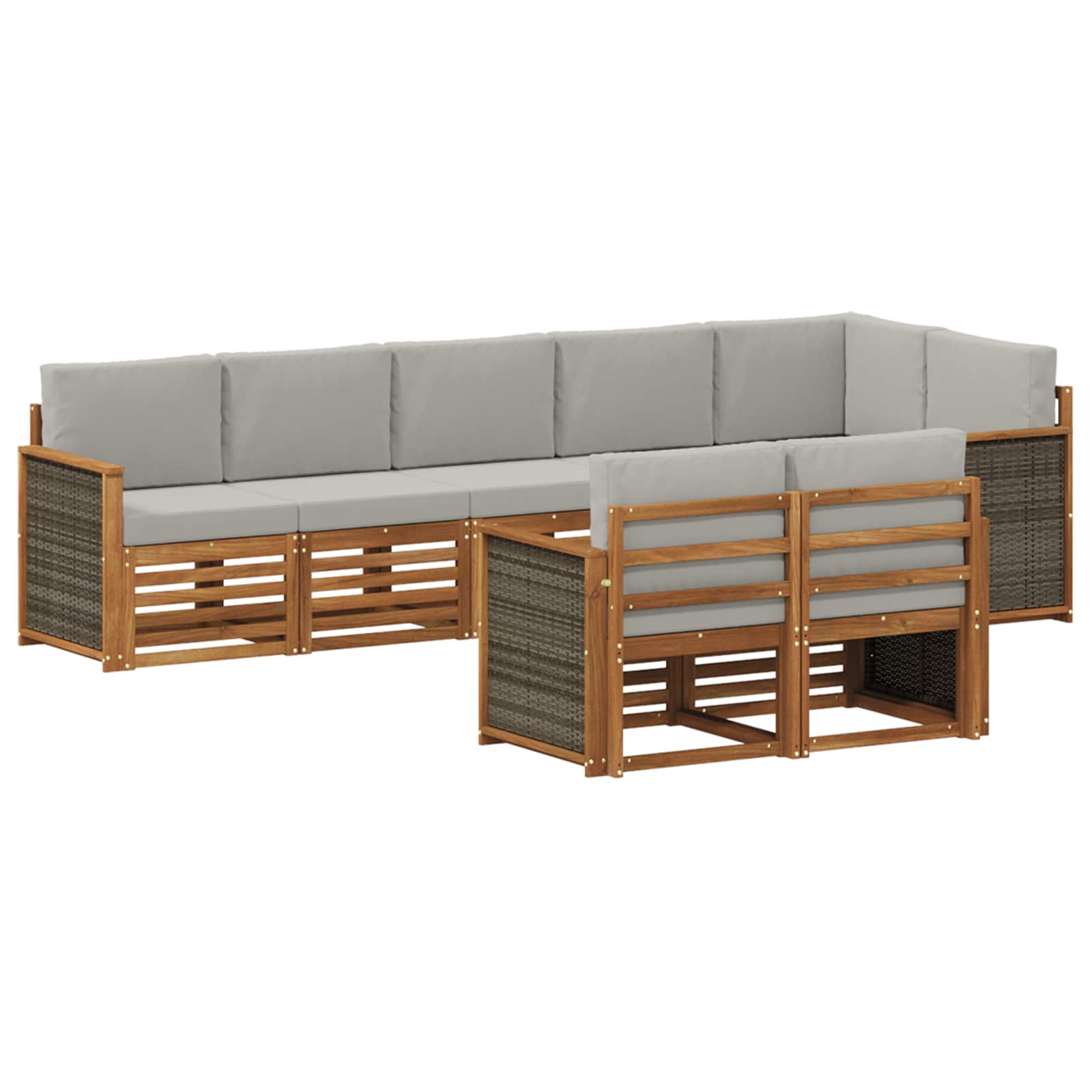 vidaXL Sofa-Sets 8 pcs Naturel Massief Acaciahout
