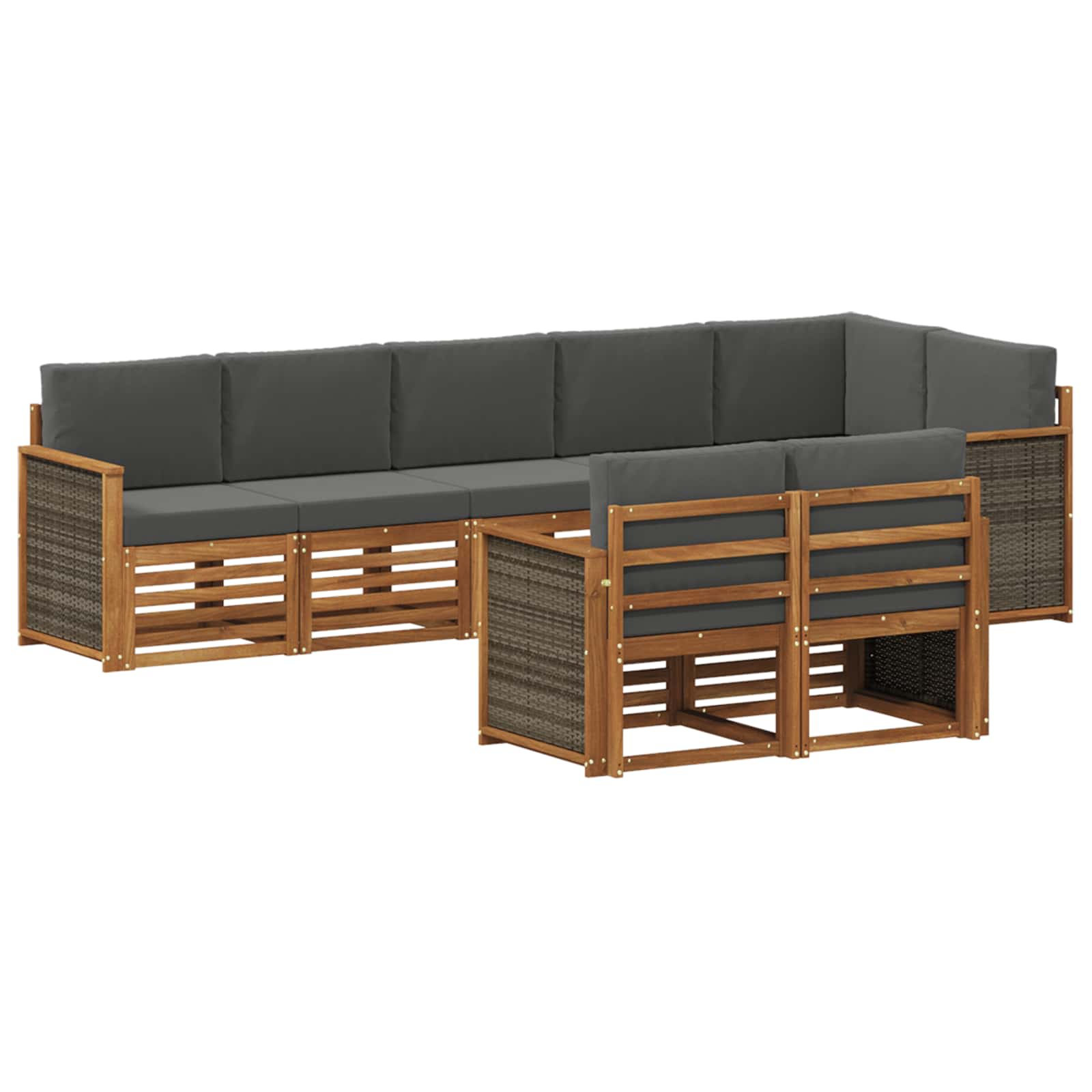 vidaXL Sofa-Sets 8 pcs Naturel Massief Acaciahout