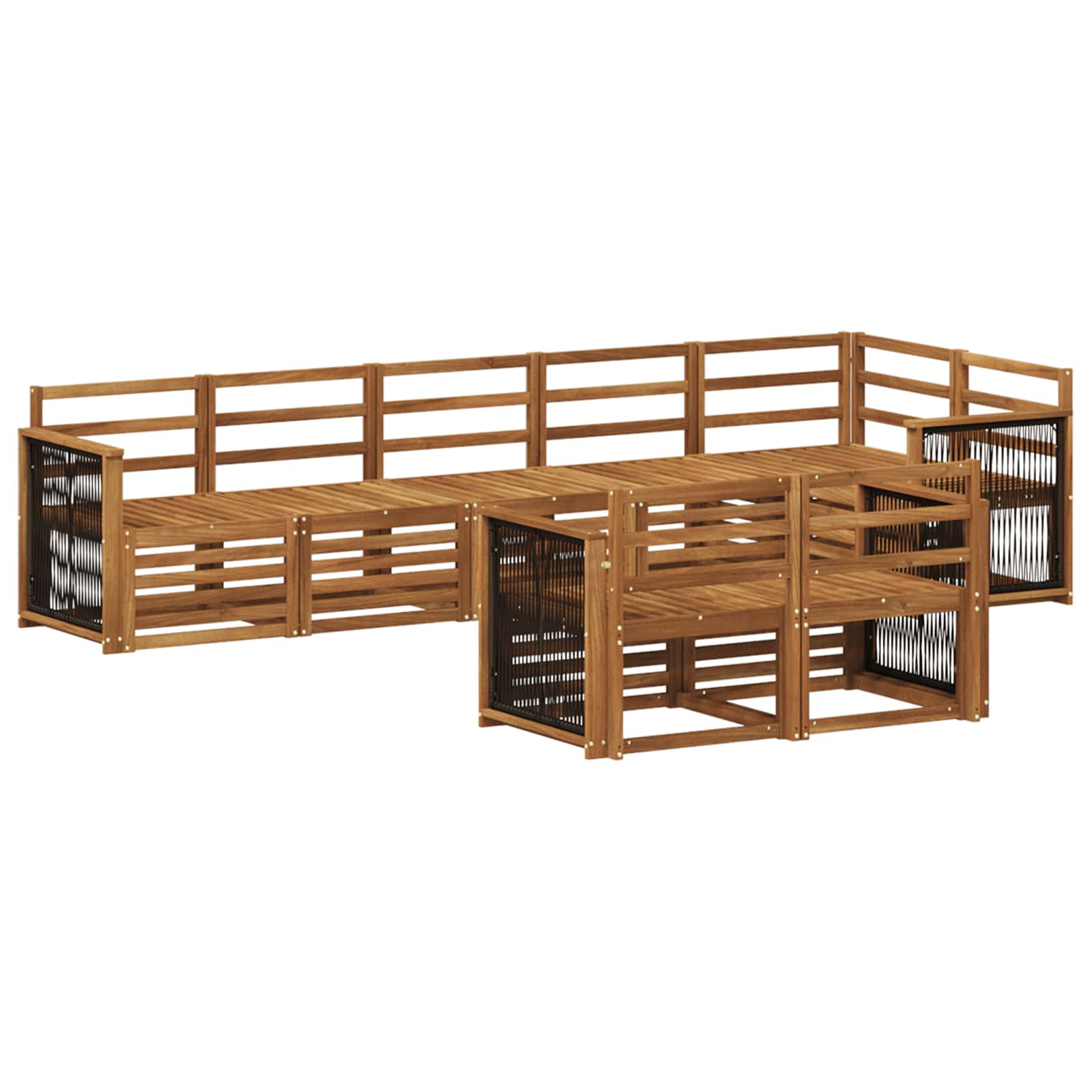 vidaXL Sofa-Sets 8 pcs Naturel Massief Acaciahout