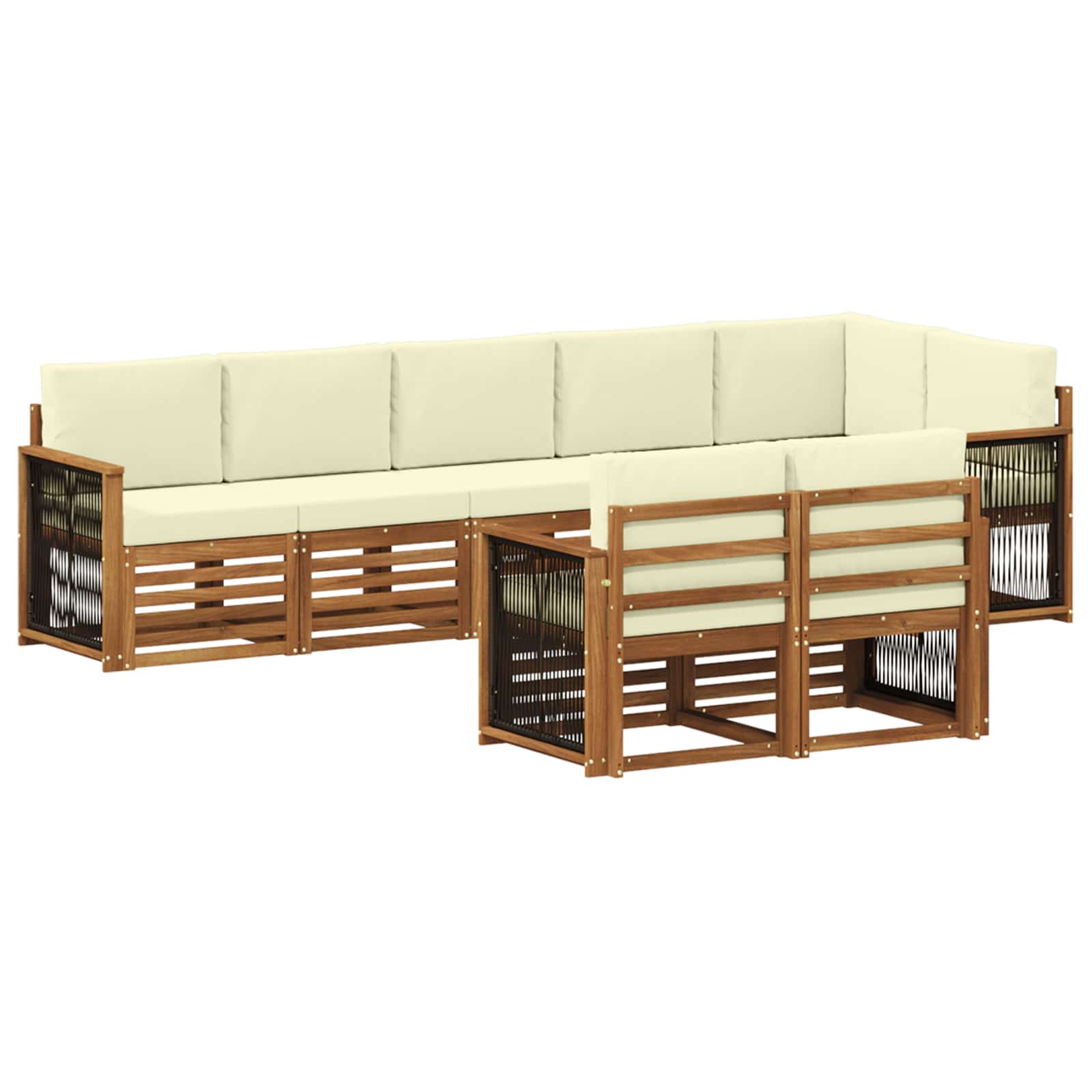 vidaXL Sofa-Sets 8 pcs Naturel Massief Acaciahout