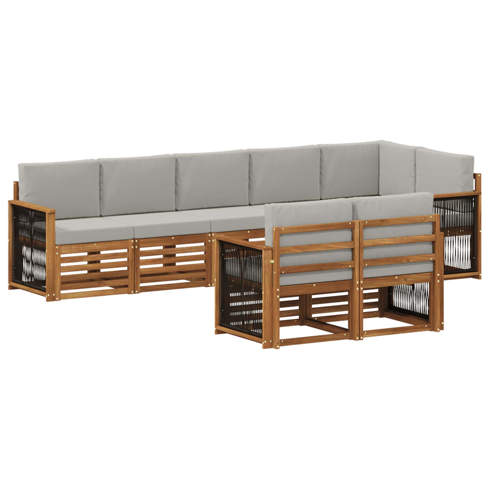 vidaXL Sofa-Sets 8 pcs Naturel Massief Acaciahout