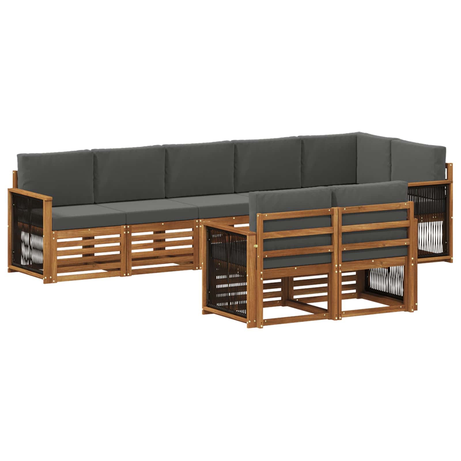 vidaXL Sofa-Sets 8 pcs Naturel Massief Acaciahout