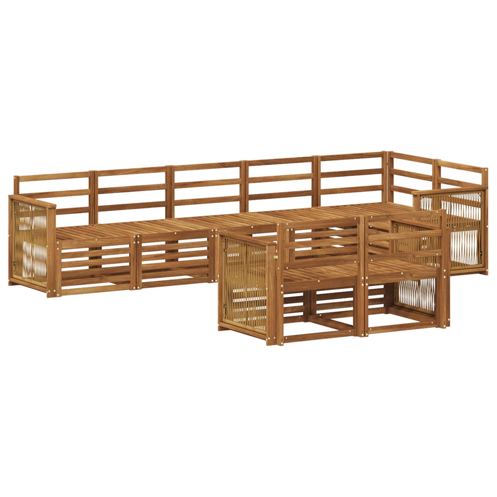 vidaXL Sofa-Sets 8 pcs Naturel Massief Acaciahout