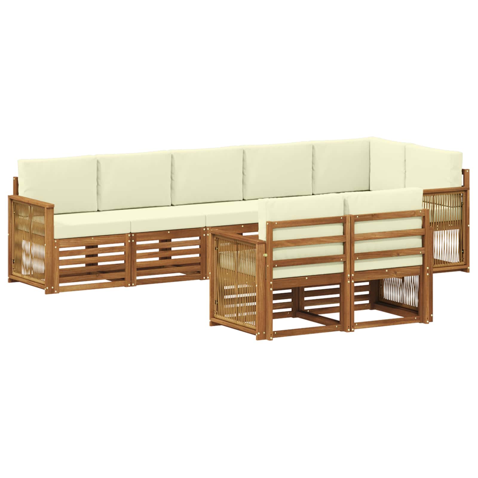 vidaXL Sofa-Sets 8 pcs Naturel Massief Acaciahout