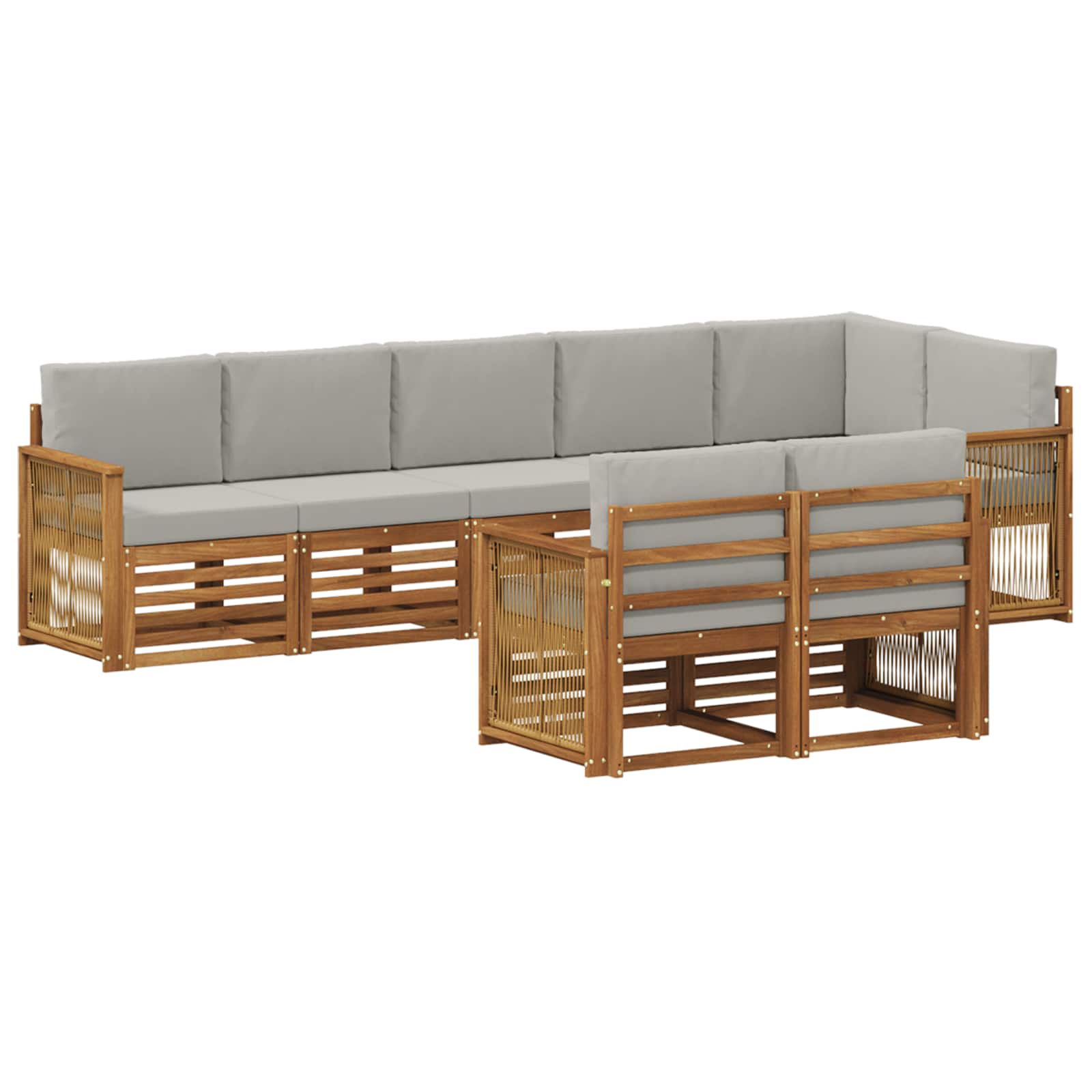 vidaXL Sofa-Sets 8 pcs Naturel Massief Acaciahout