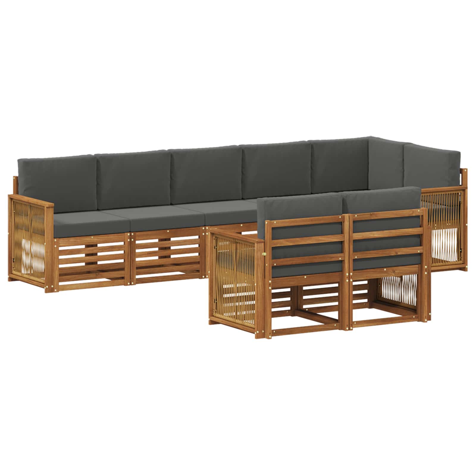 vidaXL Sofa-Sets 8 pcs Naturel Massief Acaciahout
